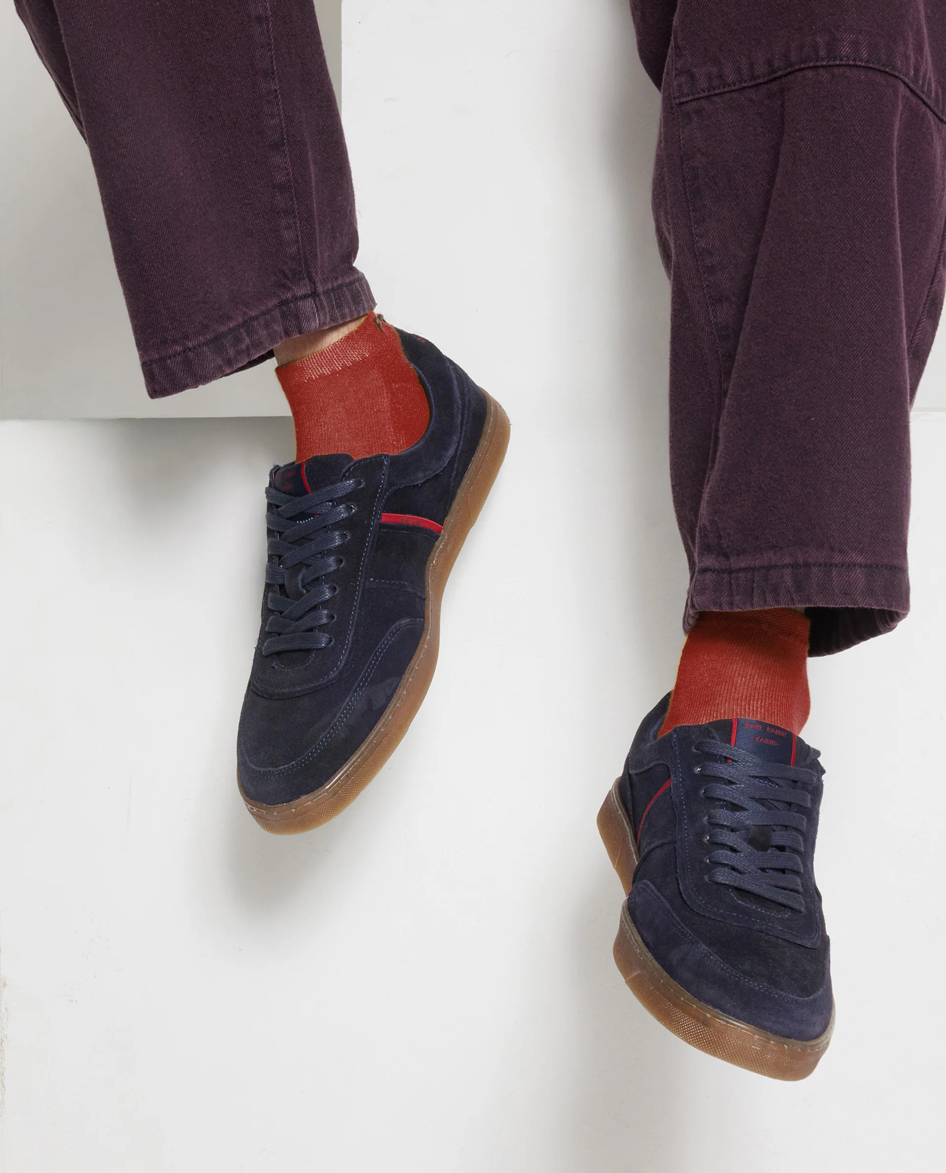 Rare Rabbit Men Kairos Navy Premium Suede Leather Low-Top Lace-Up Sneaker Shoes - Image 2