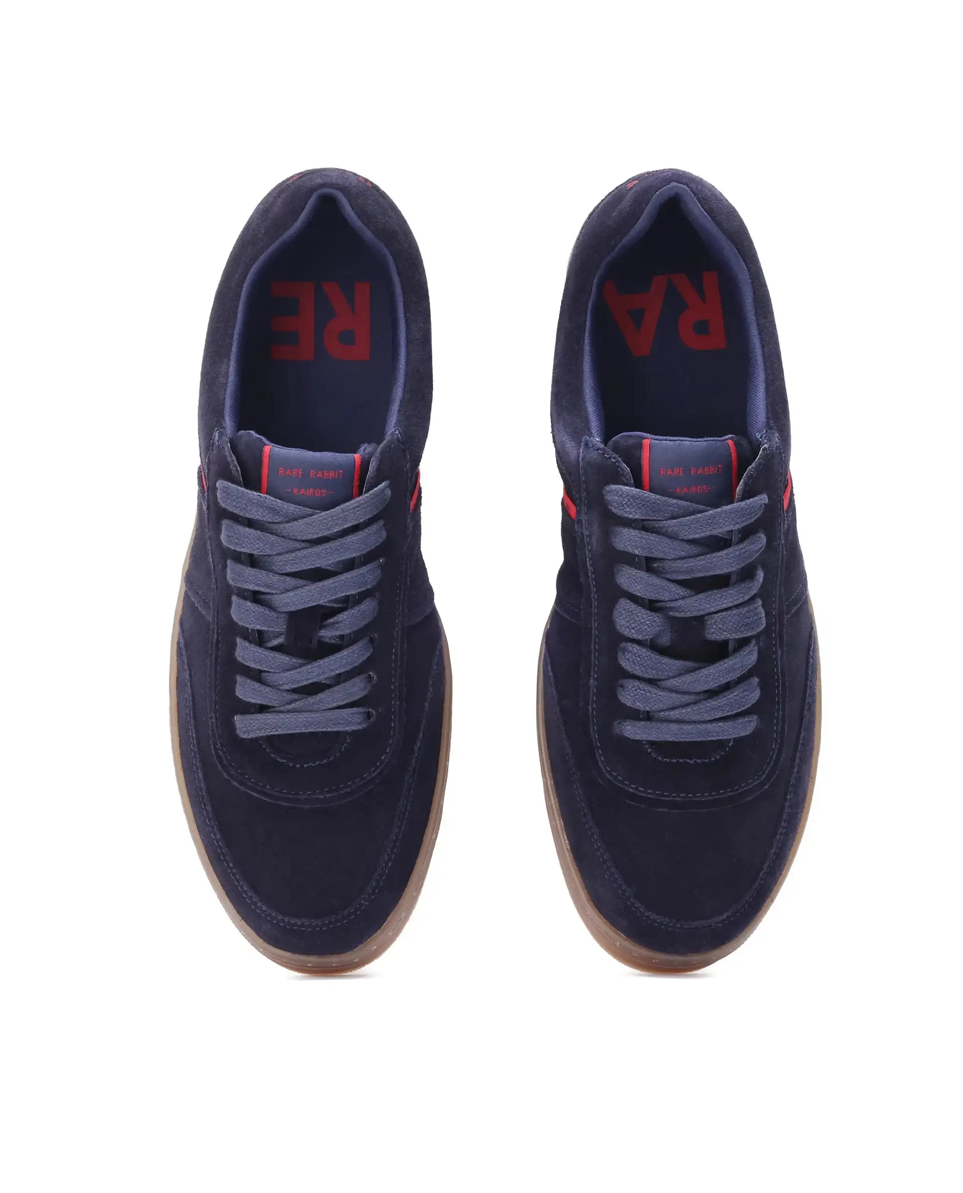 Rare Rabbit Men Kairos Navy Premium Suede Leather Low-Top Lace-Up Sneaker Shoes - Image 6