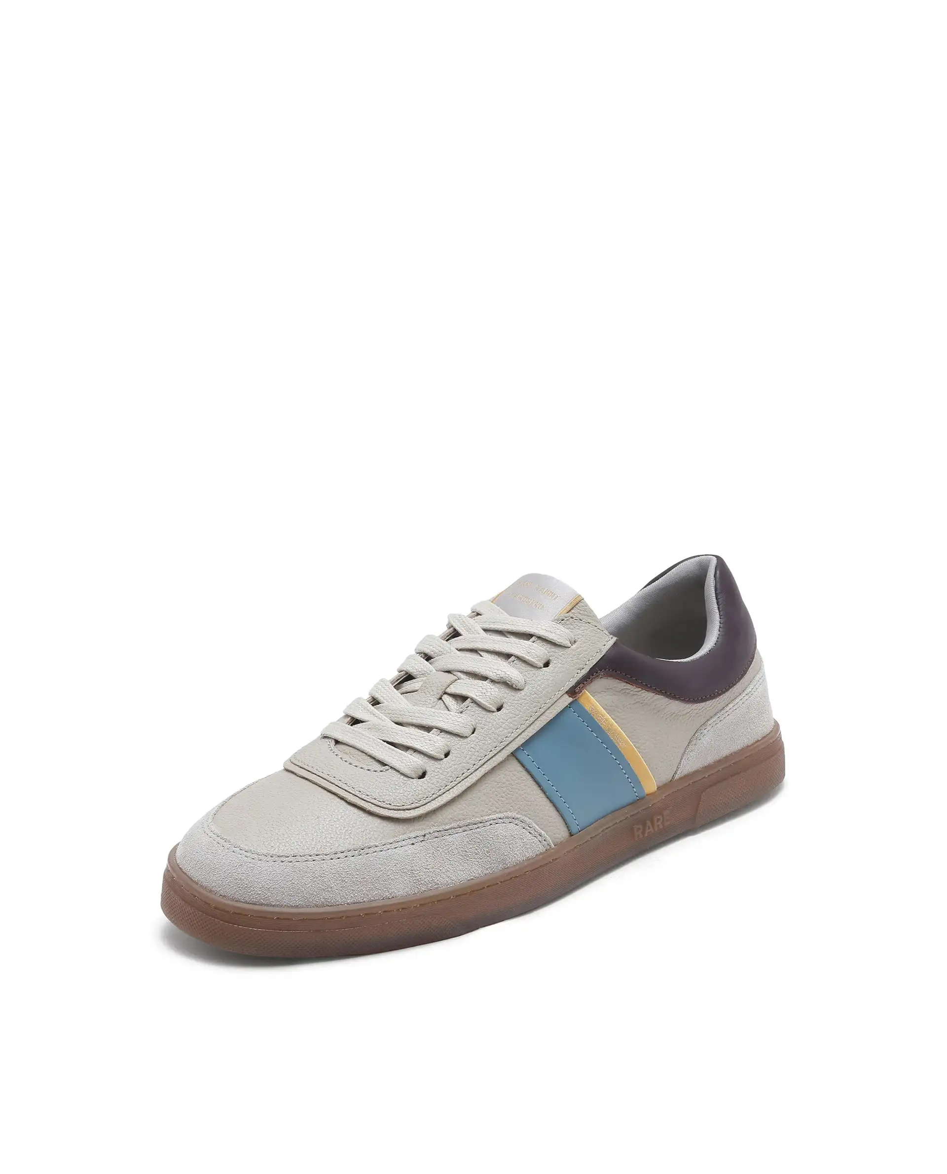Rare Rabbit Men Kairos Pro Light Grey Premium Suede Leather Low-Top Lace-Up Sneaker Shoes - Image 8