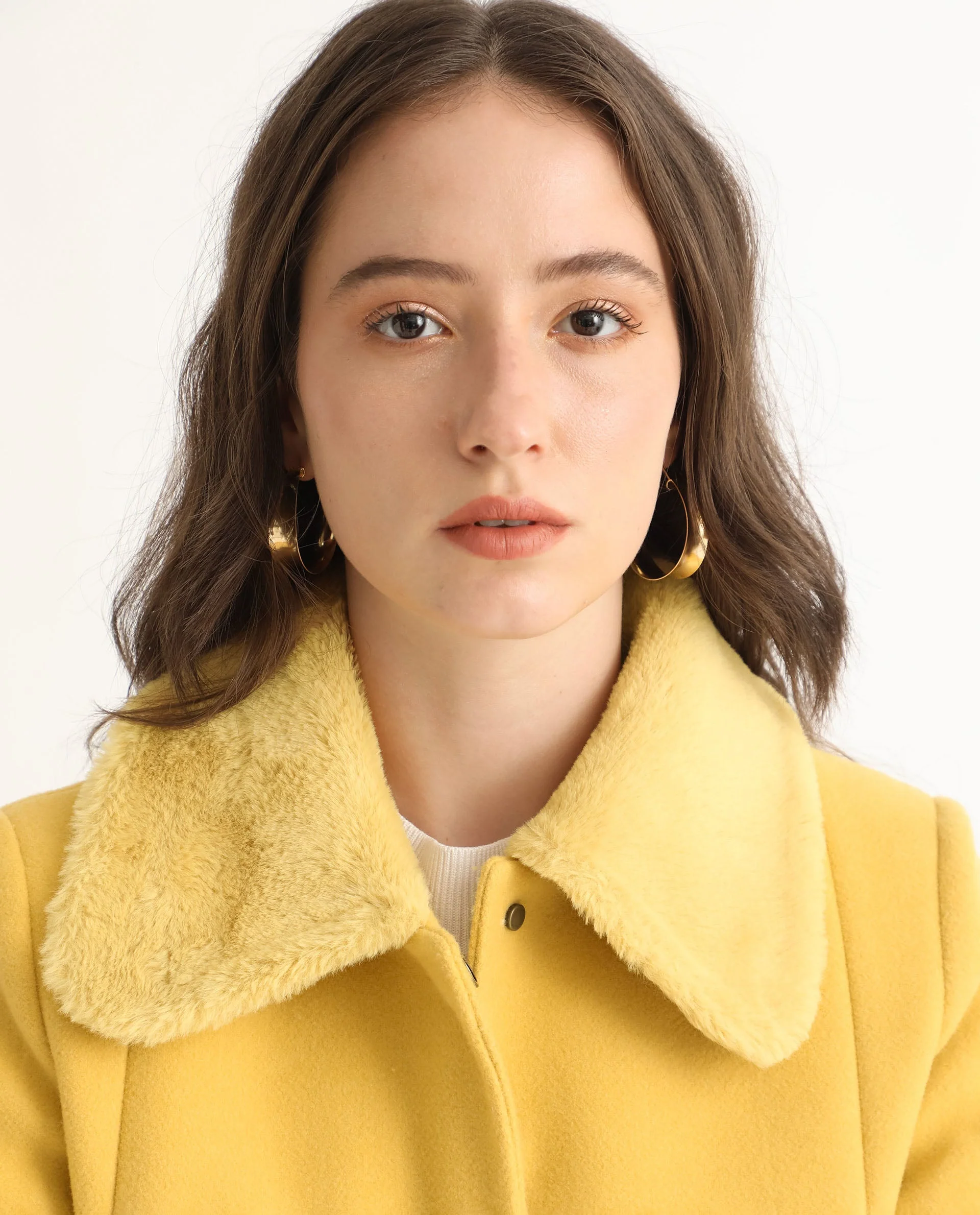 Rareism Women's Kaise Yellow Polyester Spread Collar Plain Bell Sleeve Regular Fit Jacket - Image 2