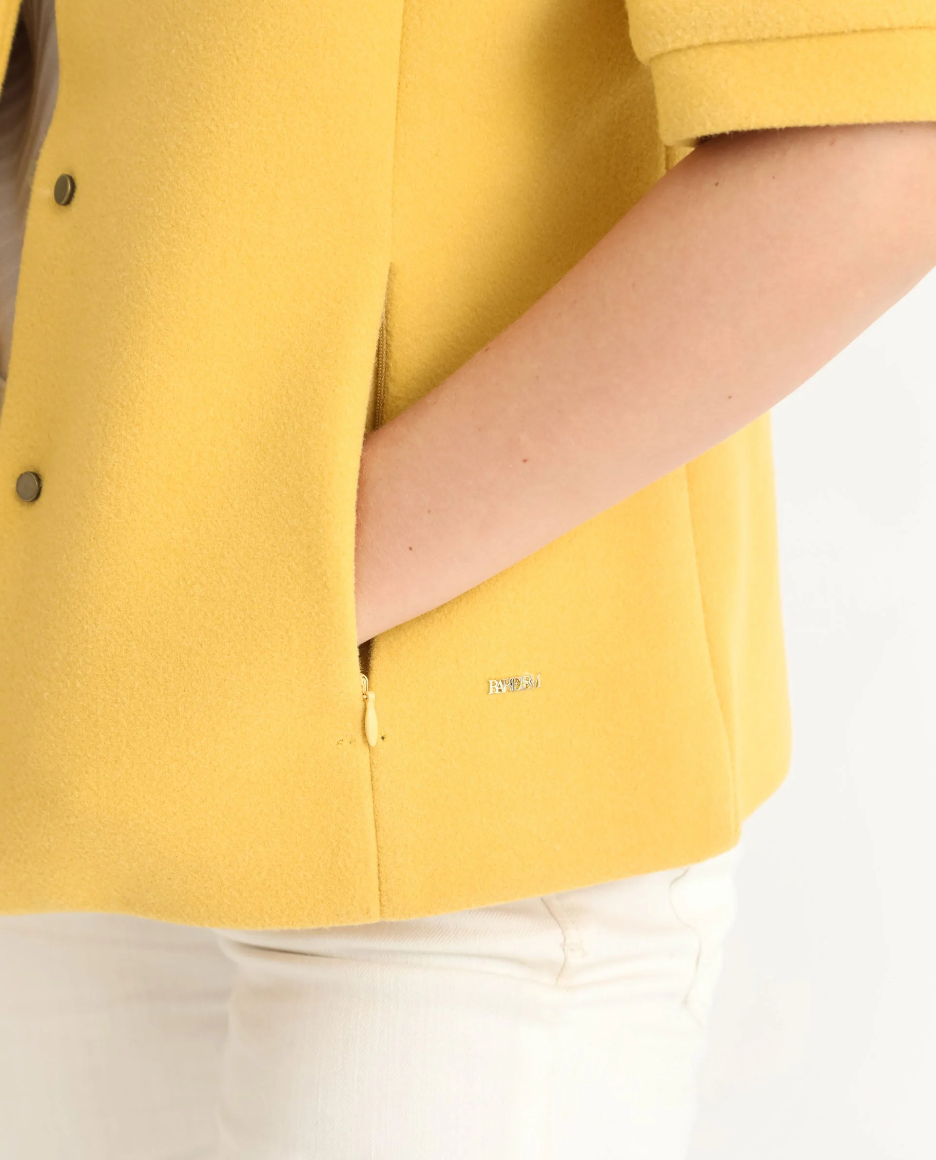 Rareism Women's Kaise Yellow Polyester Spread Collar Plain Bell Sleeve Regular Fit Jacket - Image 4