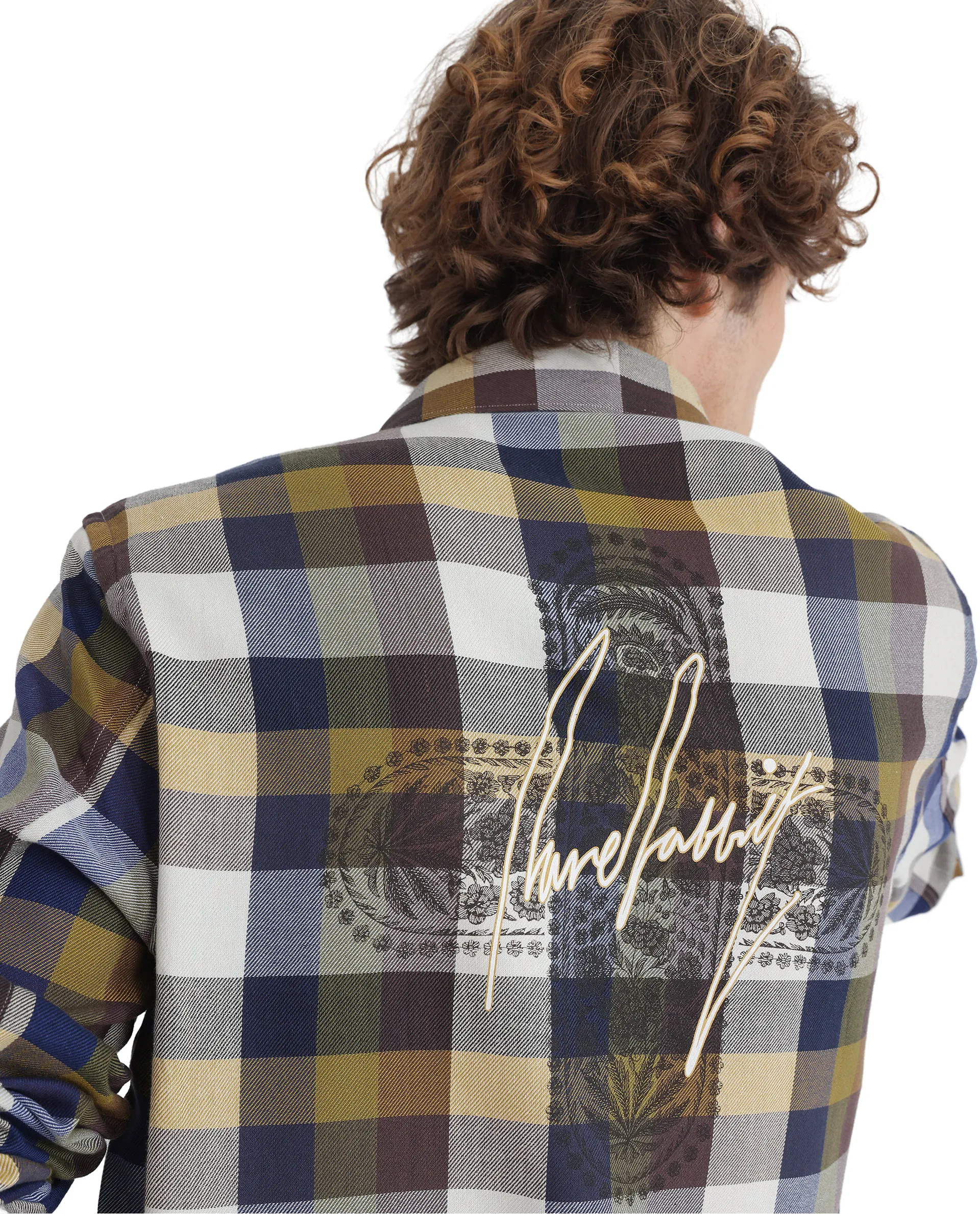Rare Rabbit Men's Kalen Multi Checked Print Oversized Fit Full Sleeve Collared Shirt
