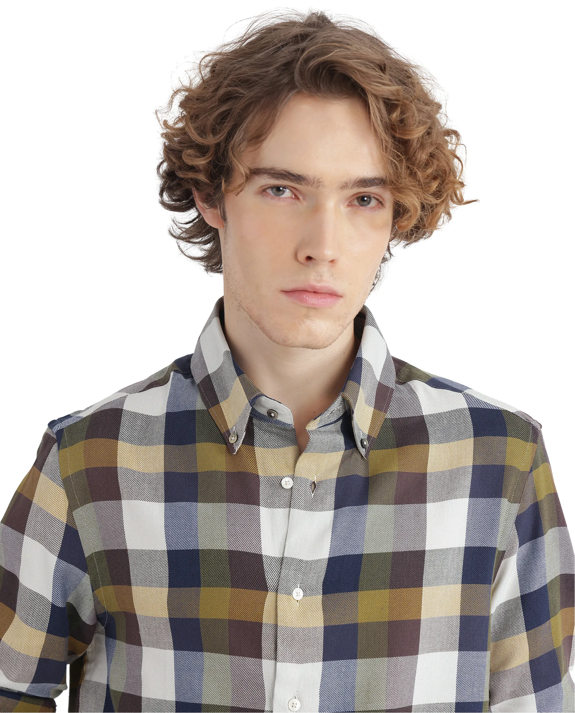 Rare Rabbit Men's Kalen Multi Checked Print Oversized Fit Full Sleeve Collared Shirt - Image 3