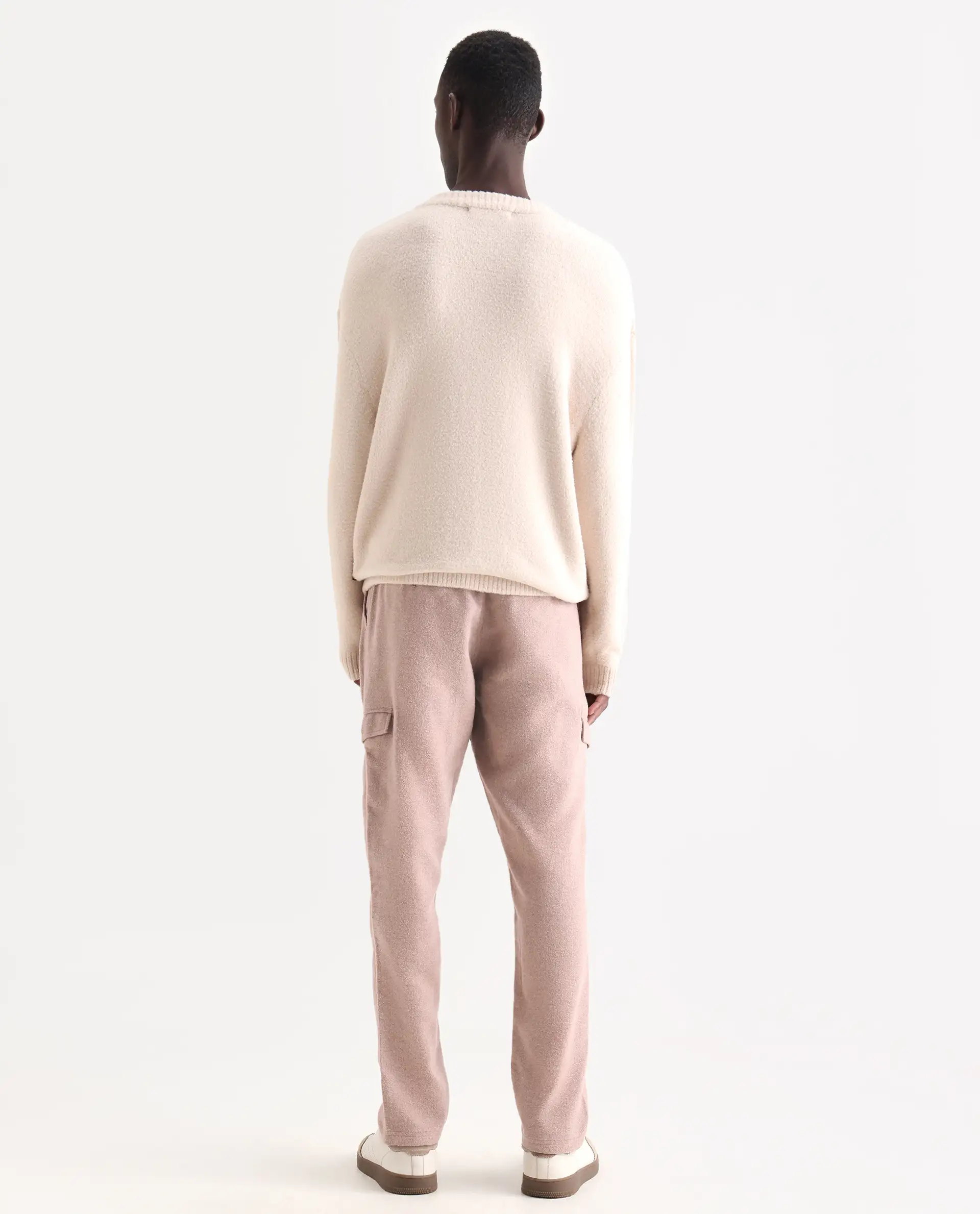 Rare Rabbit Men's Kalor Peach Cotton Blend Plain Regular Fit Trouser - Image 7