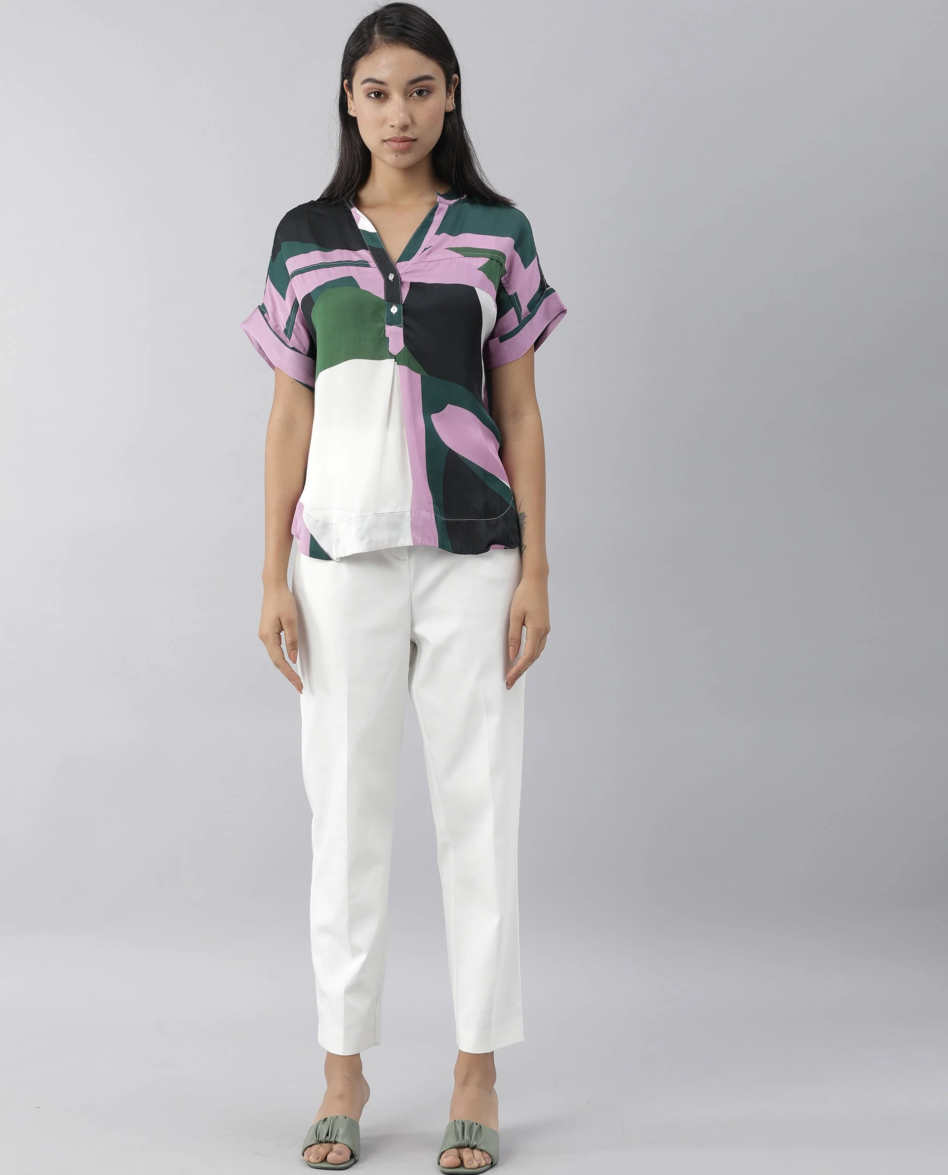 Rareism Women Kang Pink Top Full Sleeves Printed - Image 3