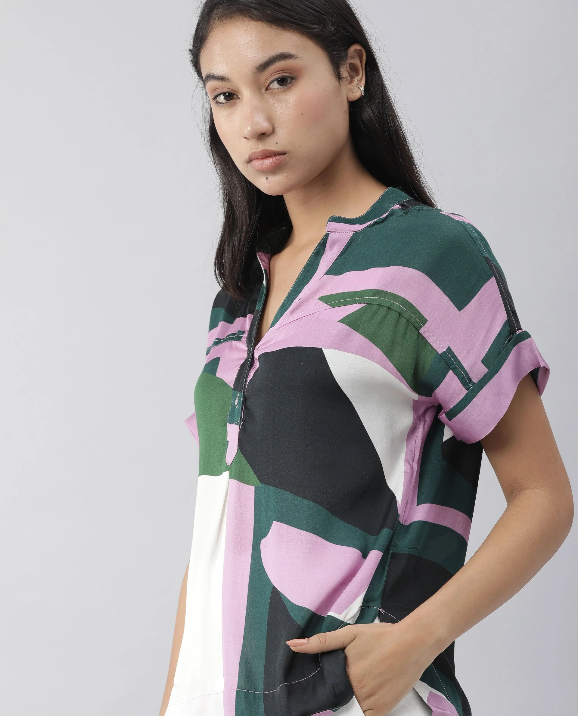 Rareism Women Kang Pink Top Full Sleeves Printed - Image 6