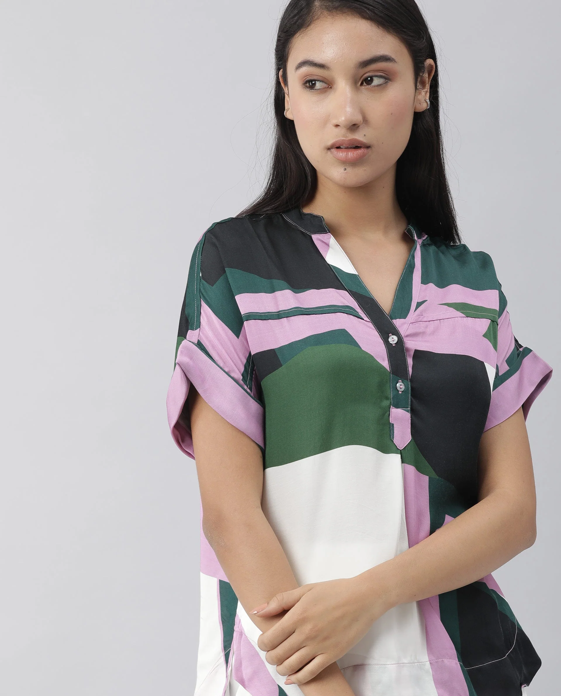 Rareism Women Kang Pink Top Full Sleeves Printed - Image 9
