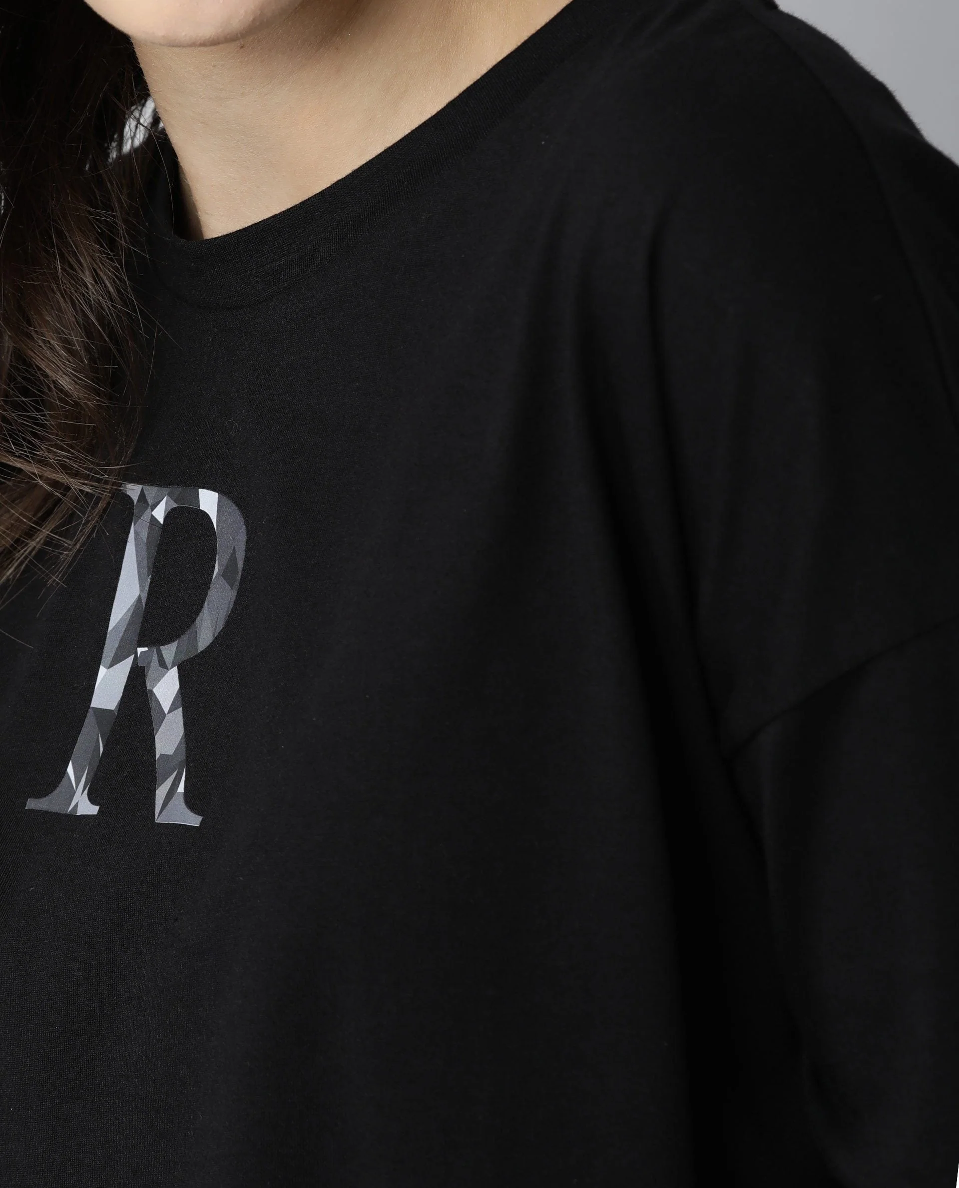 Rareism Womens Kaput Black T-Shirt Crew Neck Cotton Nylon Fabric Regular Fit Round Neck - Image 2