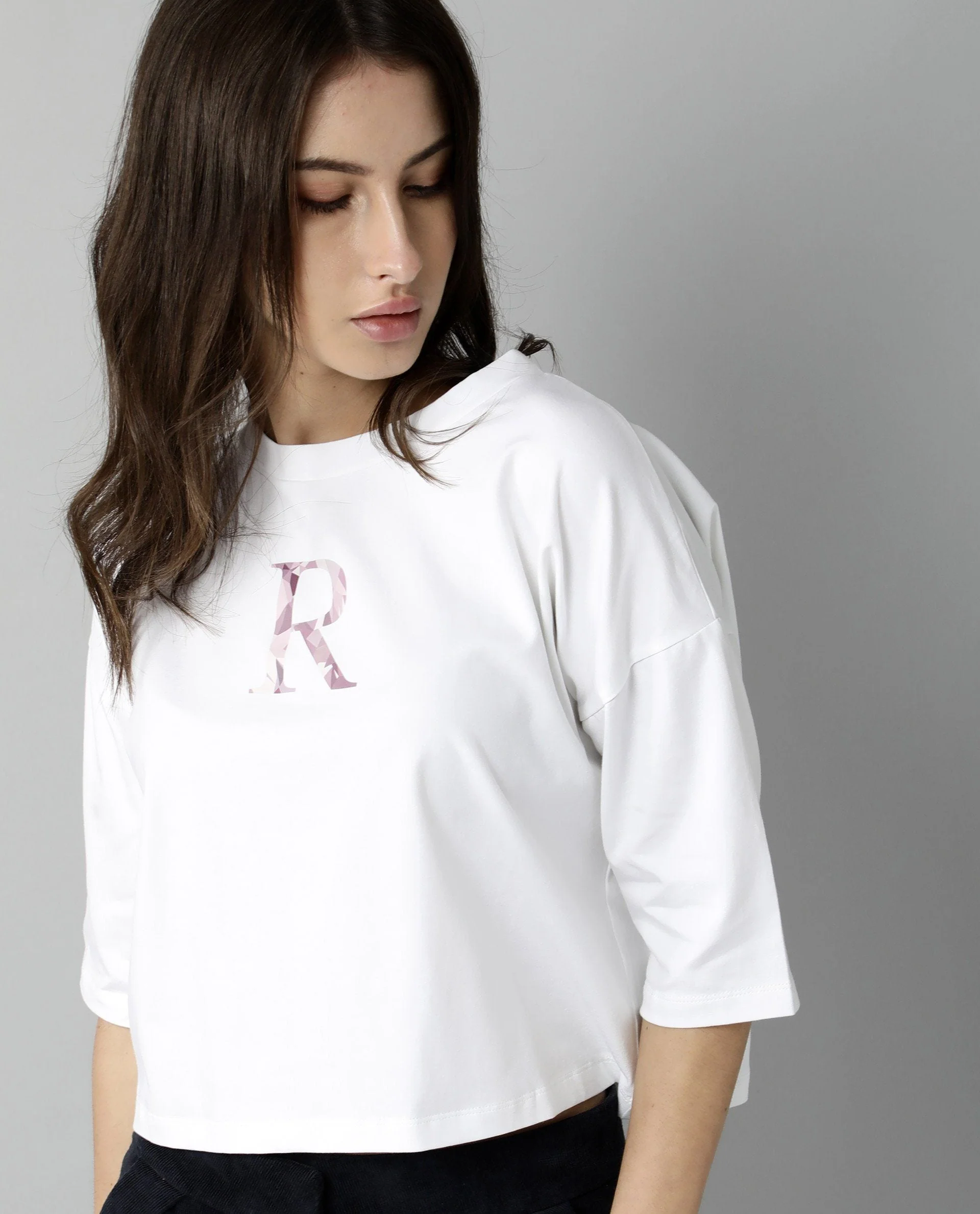 Rareism Womens Kaput White T-Shirt Crew Neck Cotton Nylon Fabric Regular Fit Round Neck - Image 6