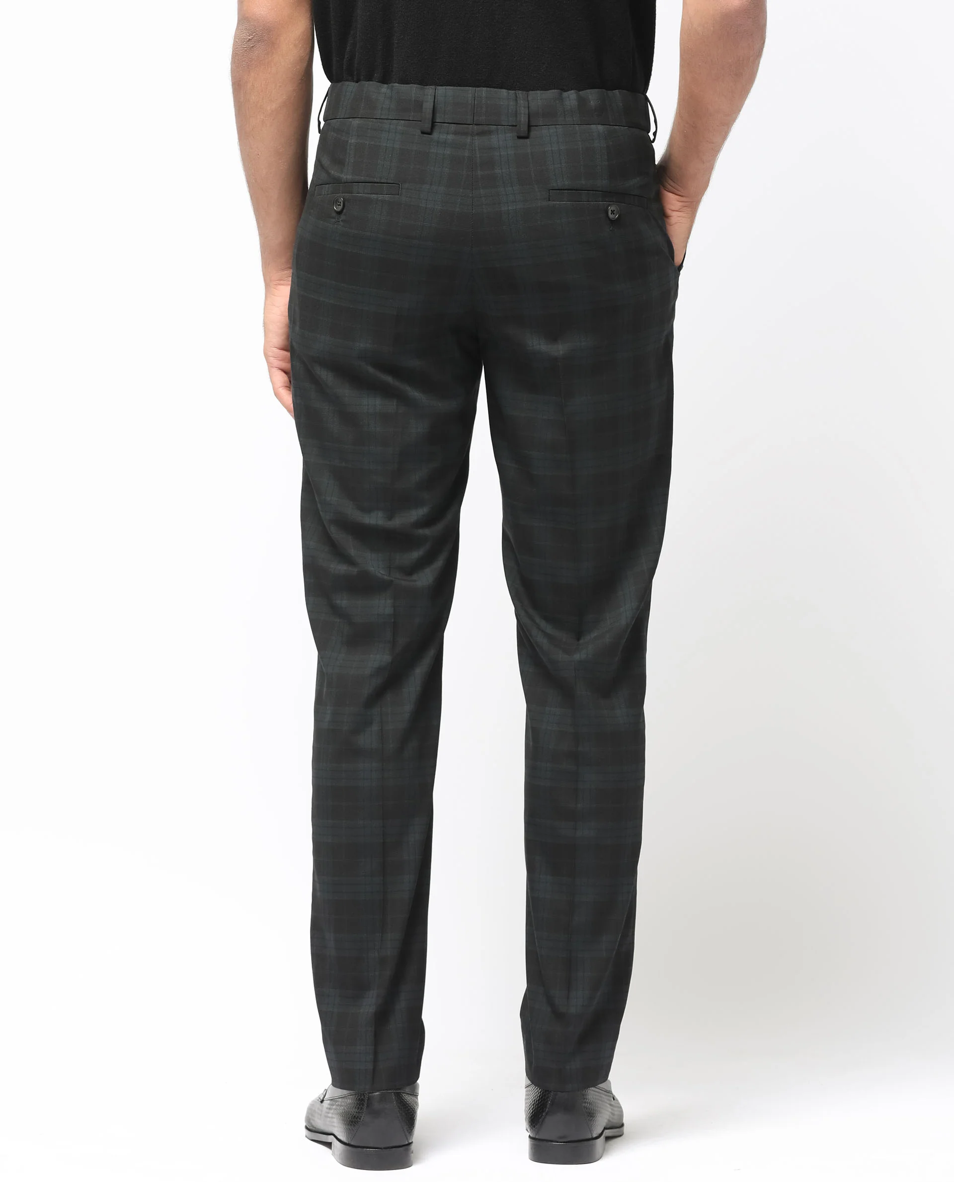 Rare Rabbit Men's Kaspro Black Polyester Checked Print Tailored Fit Full Sleeve Lapel Neck Suits - Image 15
