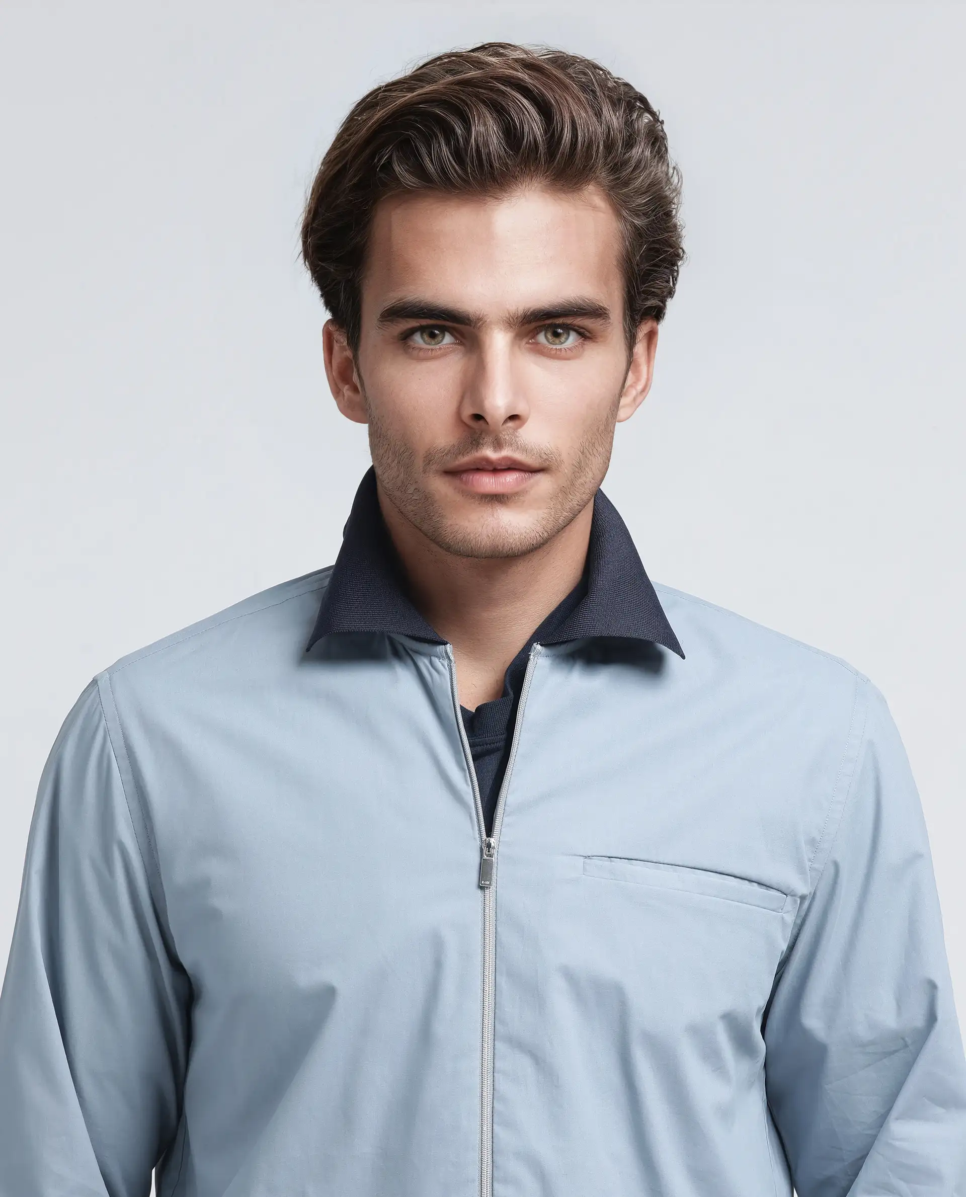 Rare Rabbit Men's Kax Light Blue Cotton Plain Relaxed Fit Full Sleeve Collared Shirt - Image 4