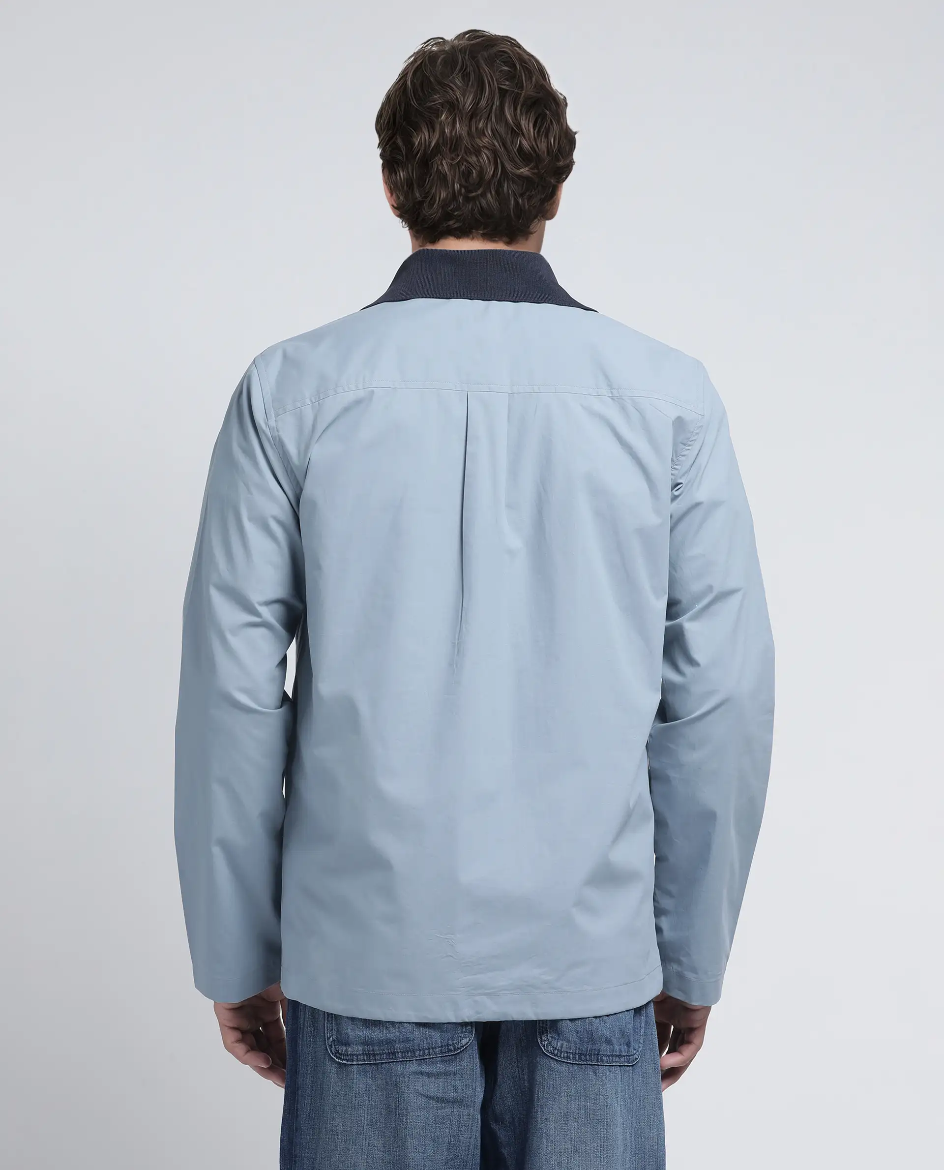 Rare Rabbit Men's Kax Light Blue Cotton Plain Relaxed Fit Full Sleeve Collared Shirt - Image 5