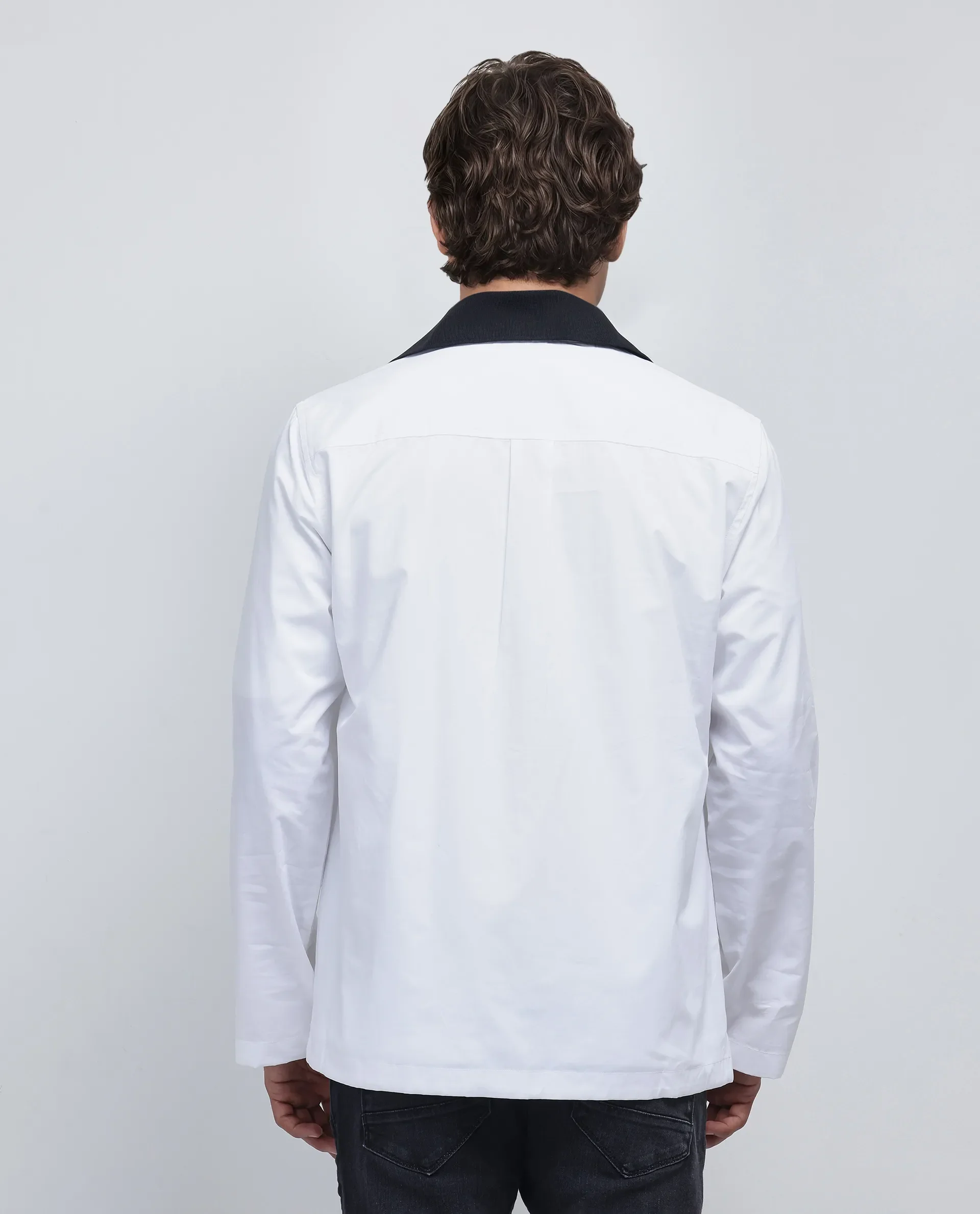 Rare Rabbit Men's Kax White Cotton Plain Relaxed Fit Full Sleeve Collared Shirt - Image 3