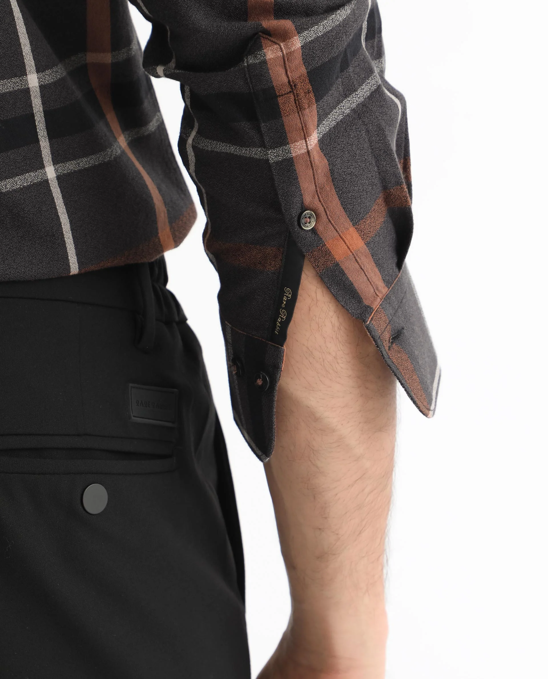Rare Rabbit Men's Keller Black Cotton Checked Print Regular Fit Full Sleeve Collared Shirt - Image 5