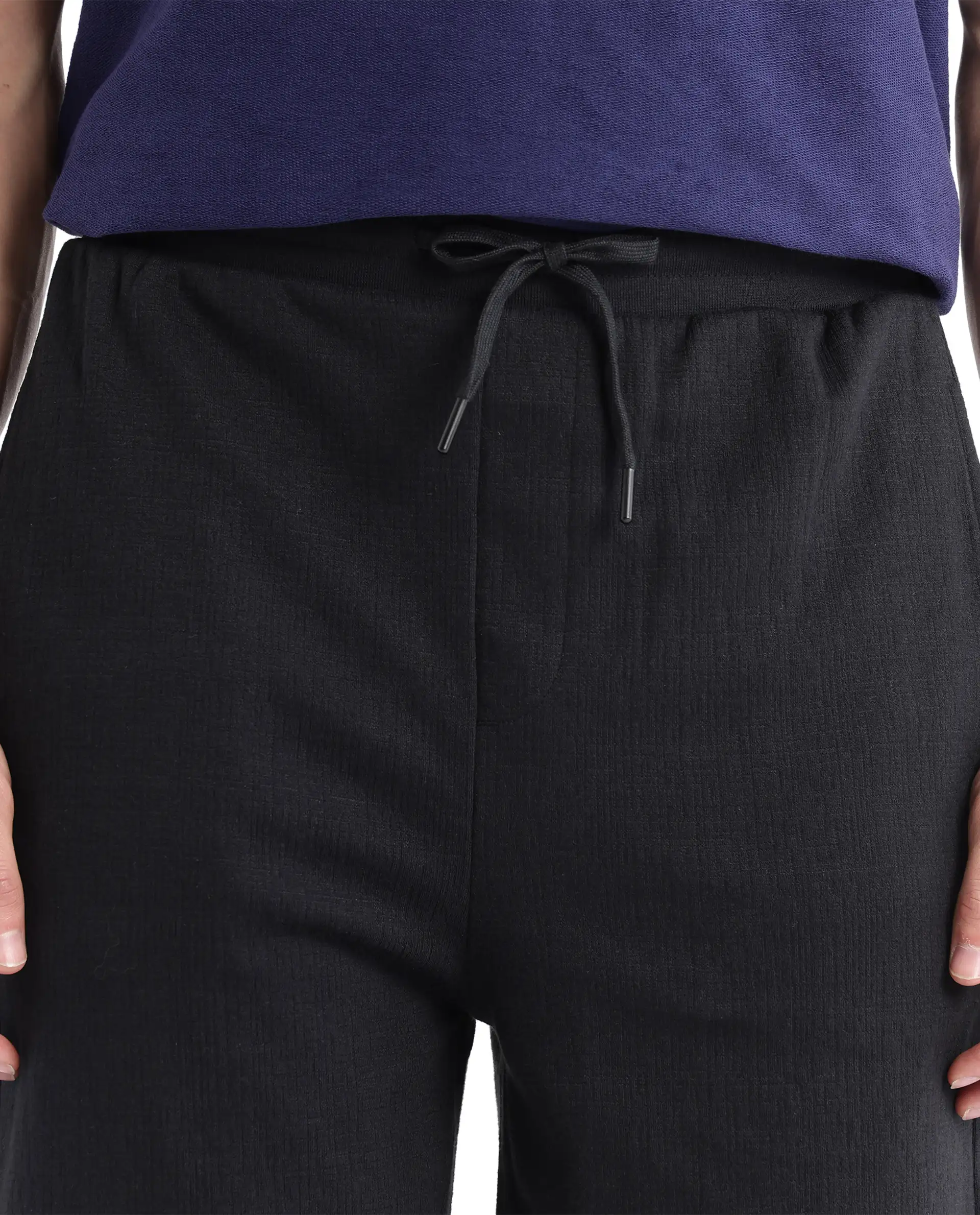 Rare Rabbit Men's Kelor Black Cotton Blend Plain Regular Fit Shorts - Image 4