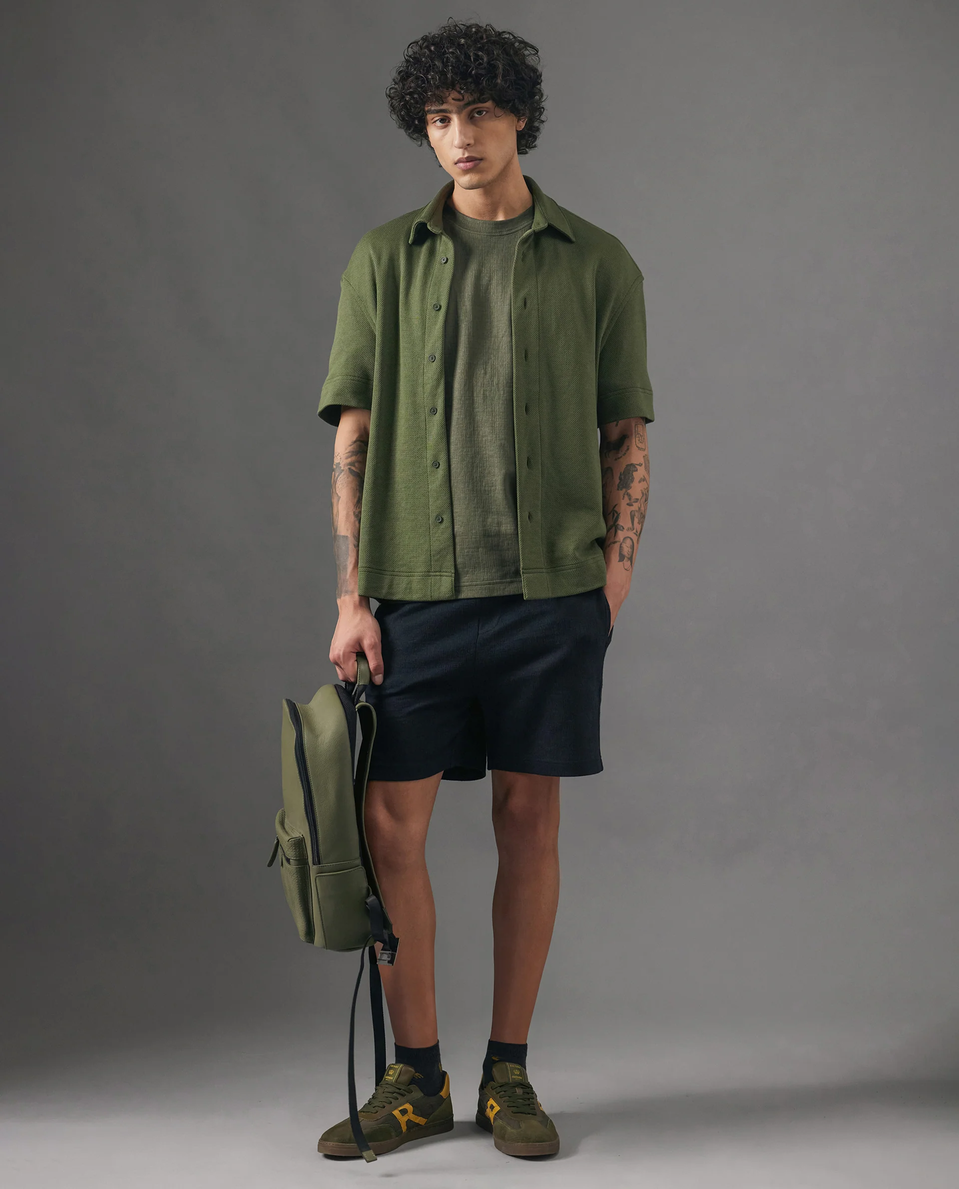 Rare Rabbit Men's Kelor Black Cotton Blend Plain Regular Fit Shorts - Image 5