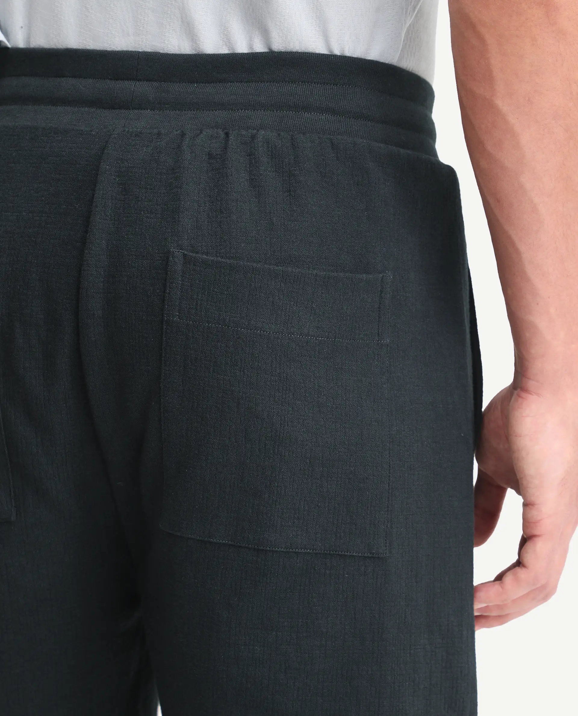 Rare Rabbit Men's Kelos-Sh26 Dark Teal Cotton Blend Fabric Regular Fit Plain Shorts - Image 6