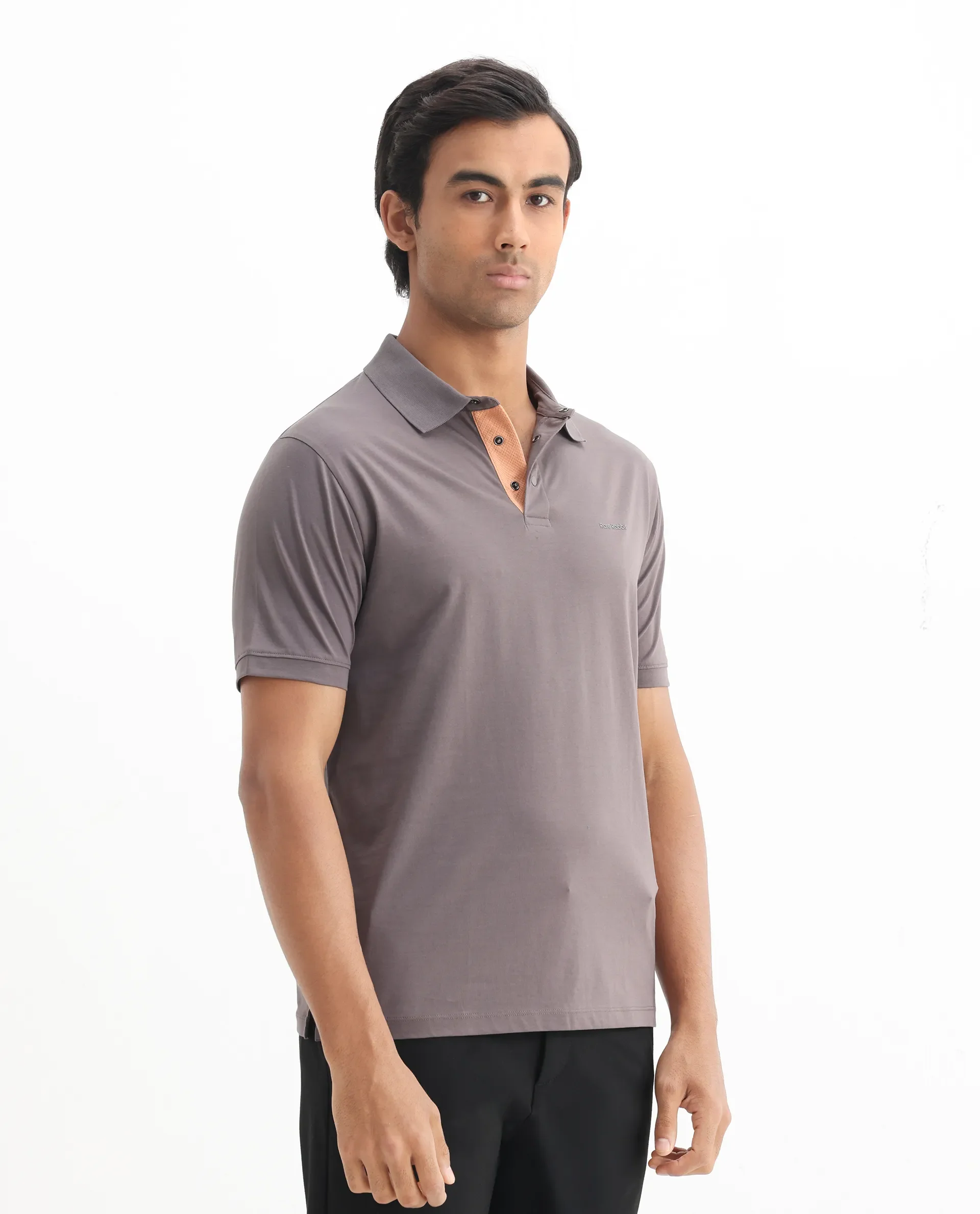 Rare Rabbit Men's Keneth Dusky Purple Cotton Plain Regular Fit Half Sleeve Polo - Image 8