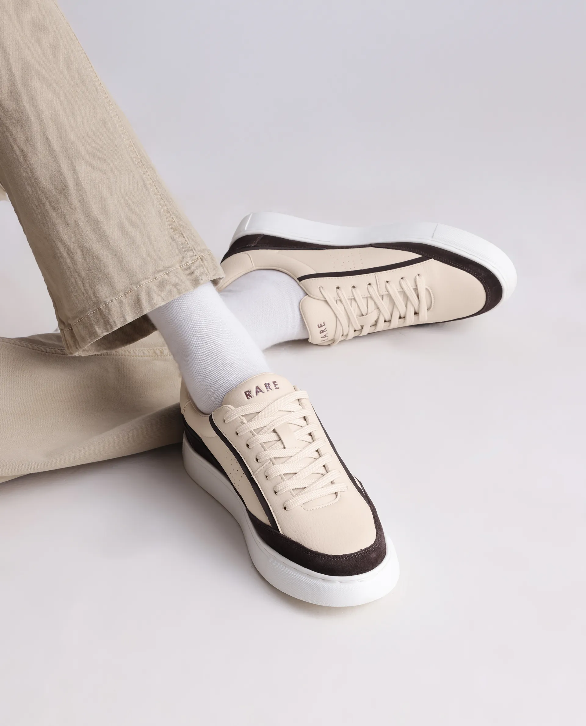 Rare Rabbit Men's Kennen Brown Micro Fiber Causal Sneaker - Image 2