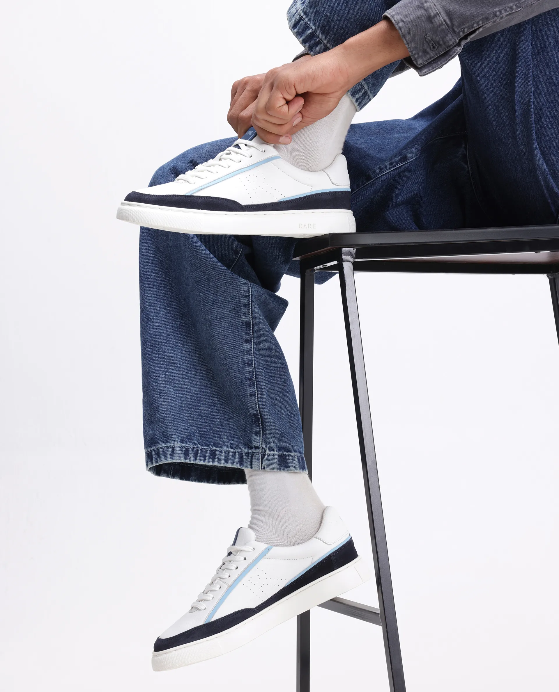 Rare Rabbit Men's Kennen Navy Micro Fiber Causal Sneaker - Image 2