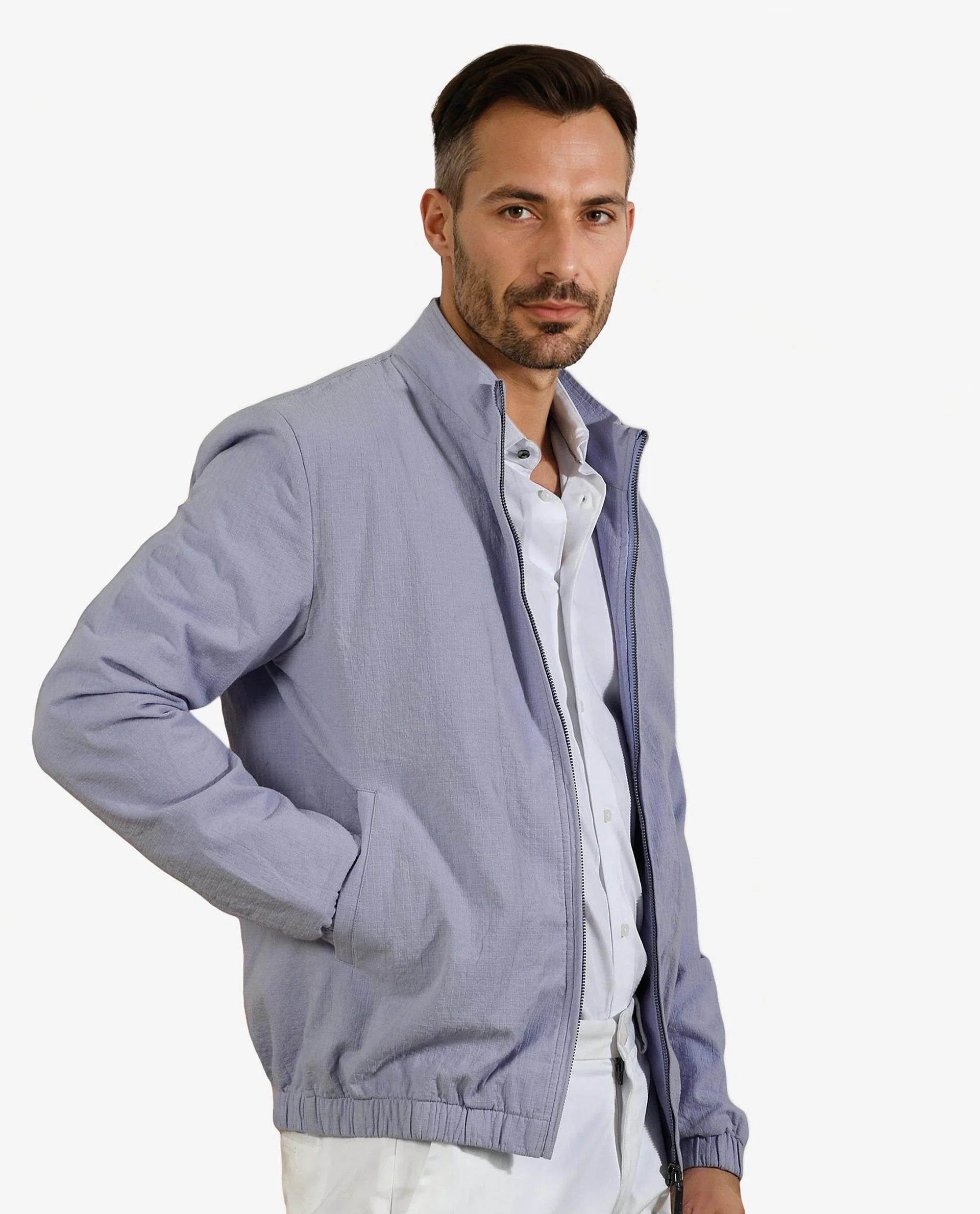 Rare Rabbit Men's Kenny Purple Polyester Plain Regular Fit Full Sleeve High Neck Jacket - Image 10
