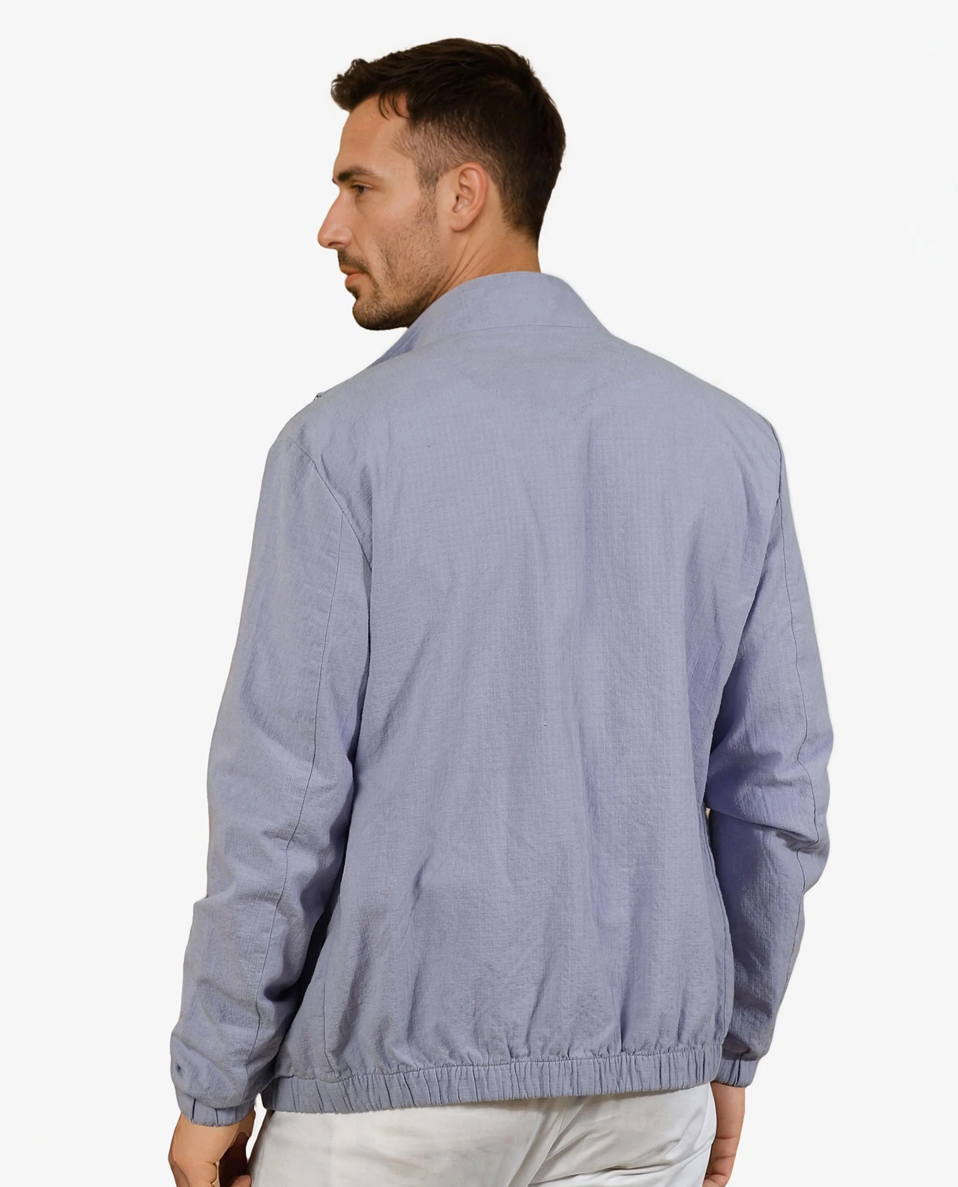 Rare Rabbit Men's Kenny Purple Polyester Plain Regular Fit Full Sleeve High Neck Jacket - Image 4