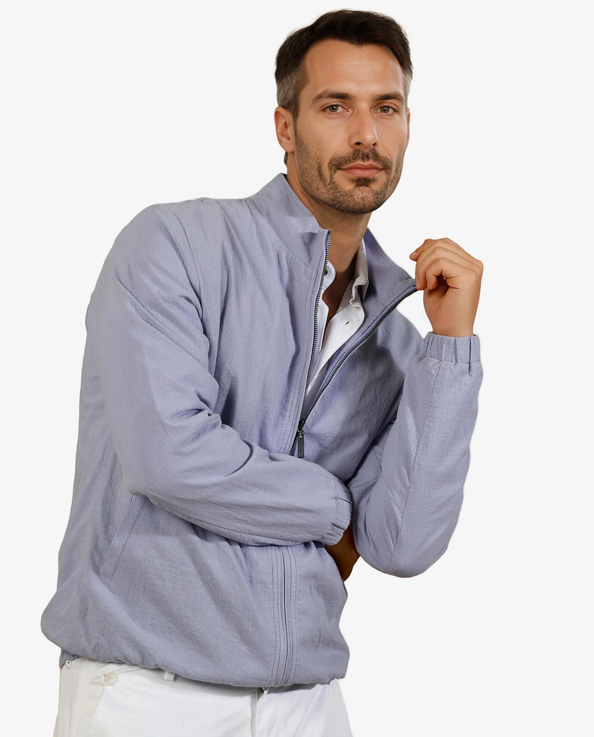 Rare Rabbit Men's Kenny Purple Polyester Plain Regular Fit Full Sleeve High Neck Jacket - Image 7