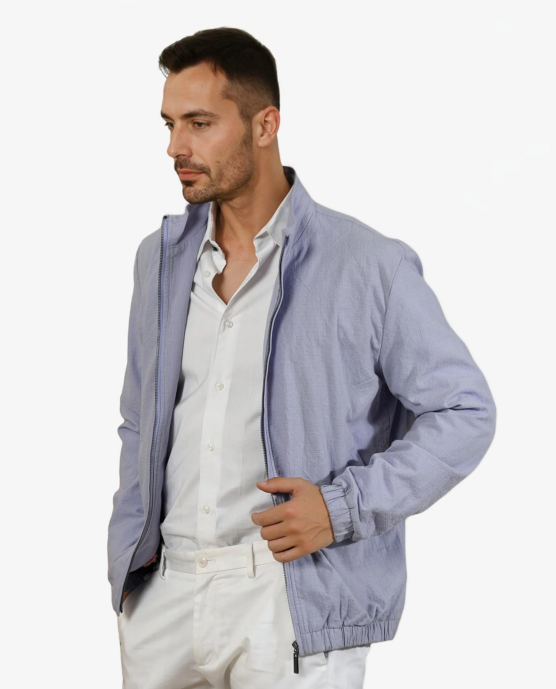 Rare Rabbit Men's Kenny Purple Polyester Plain Regular Fit Full Sleeve High Neck Jacket - Image 9