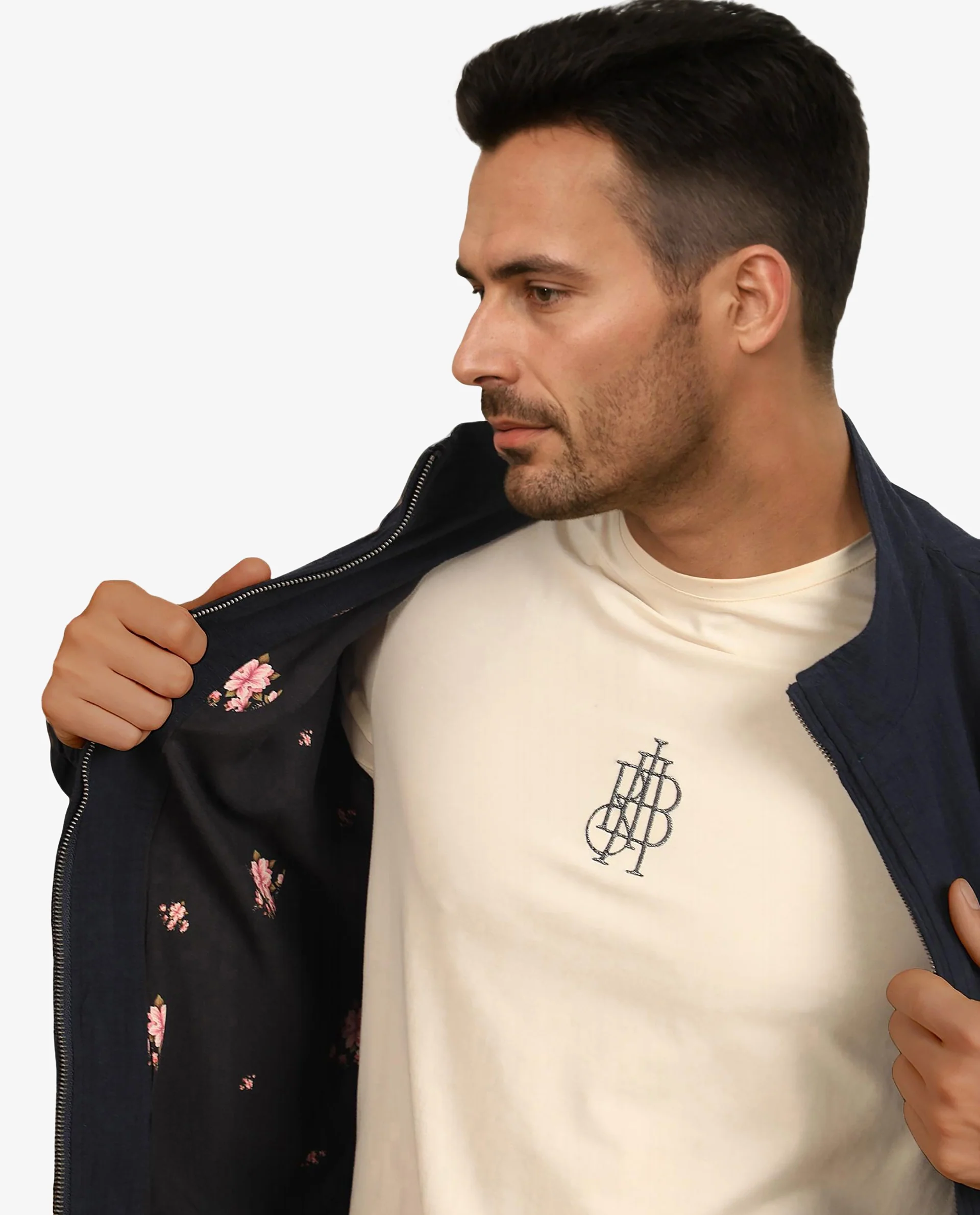 Rare Rabbit Men's Kenny Navy Polyester Plain Regular Fit Full Sleeve High Neck Jacket - Image 4