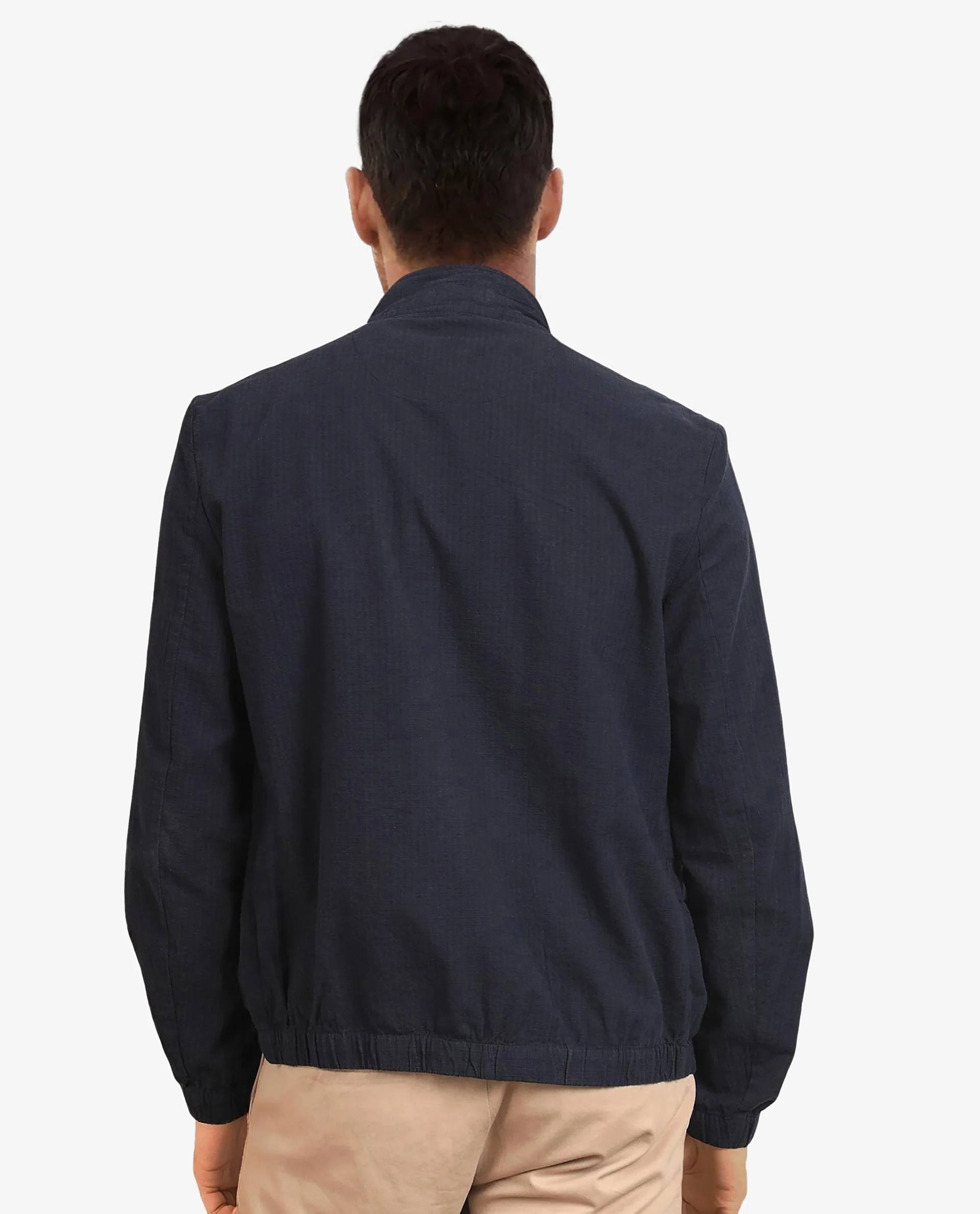 Rare Rabbit Men's Kenny Navy Polyester Plain Regular Fit Full Sleeve High Neck Jacket - Image 5