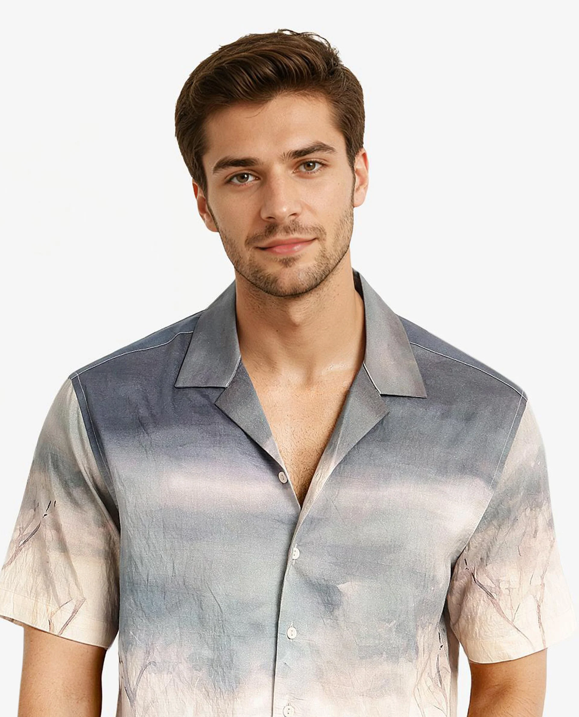 Rare Rabbit Men's Kenya Dusky Green Viscose Animal Print Boxy Fit Half Sleeve Cuban Collar Shirt - Image 3