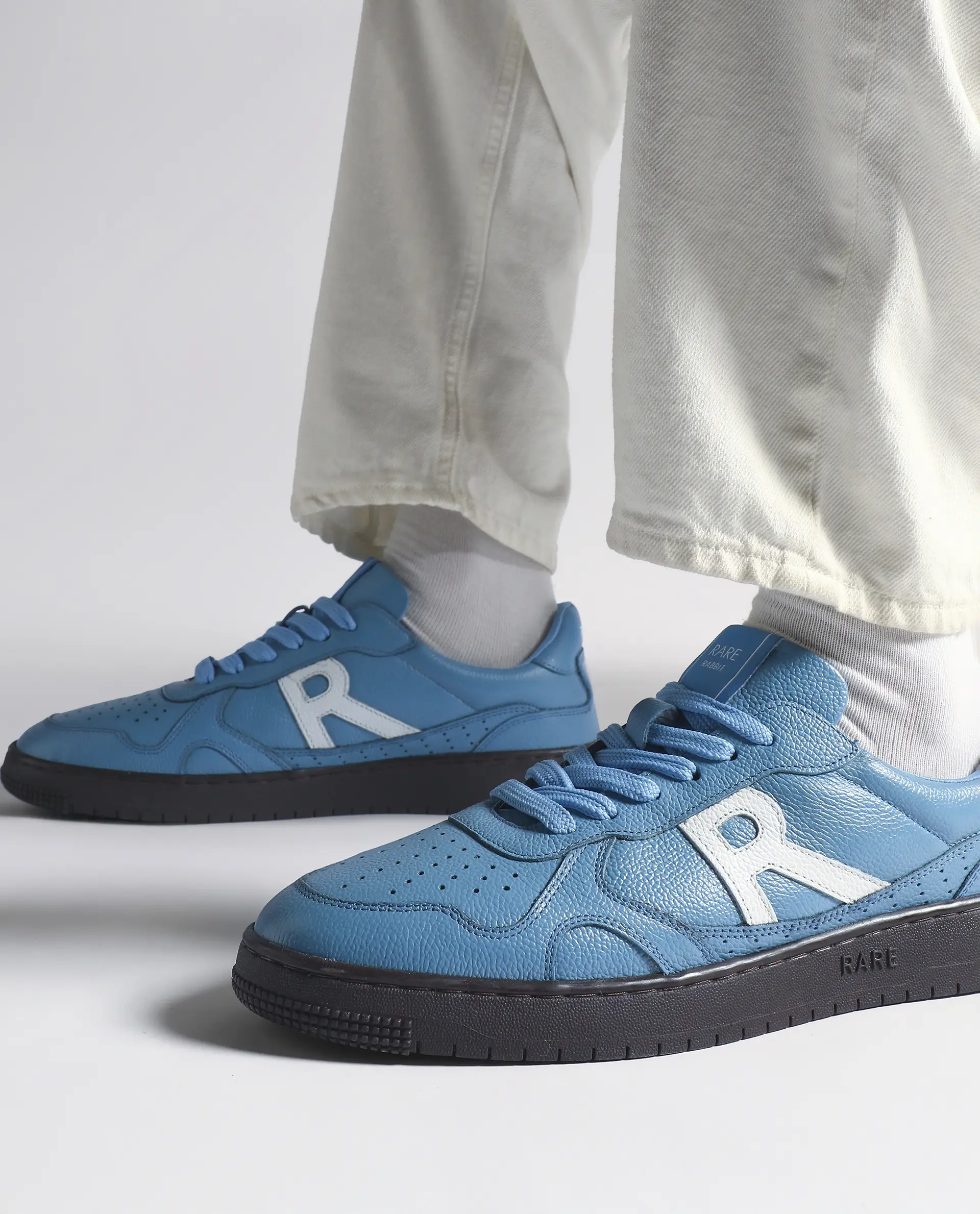 Rare Rabbit Men's Kepler Blue Genuine Leather Low-Top Lace-Up Sneaker Shoes - Image 2