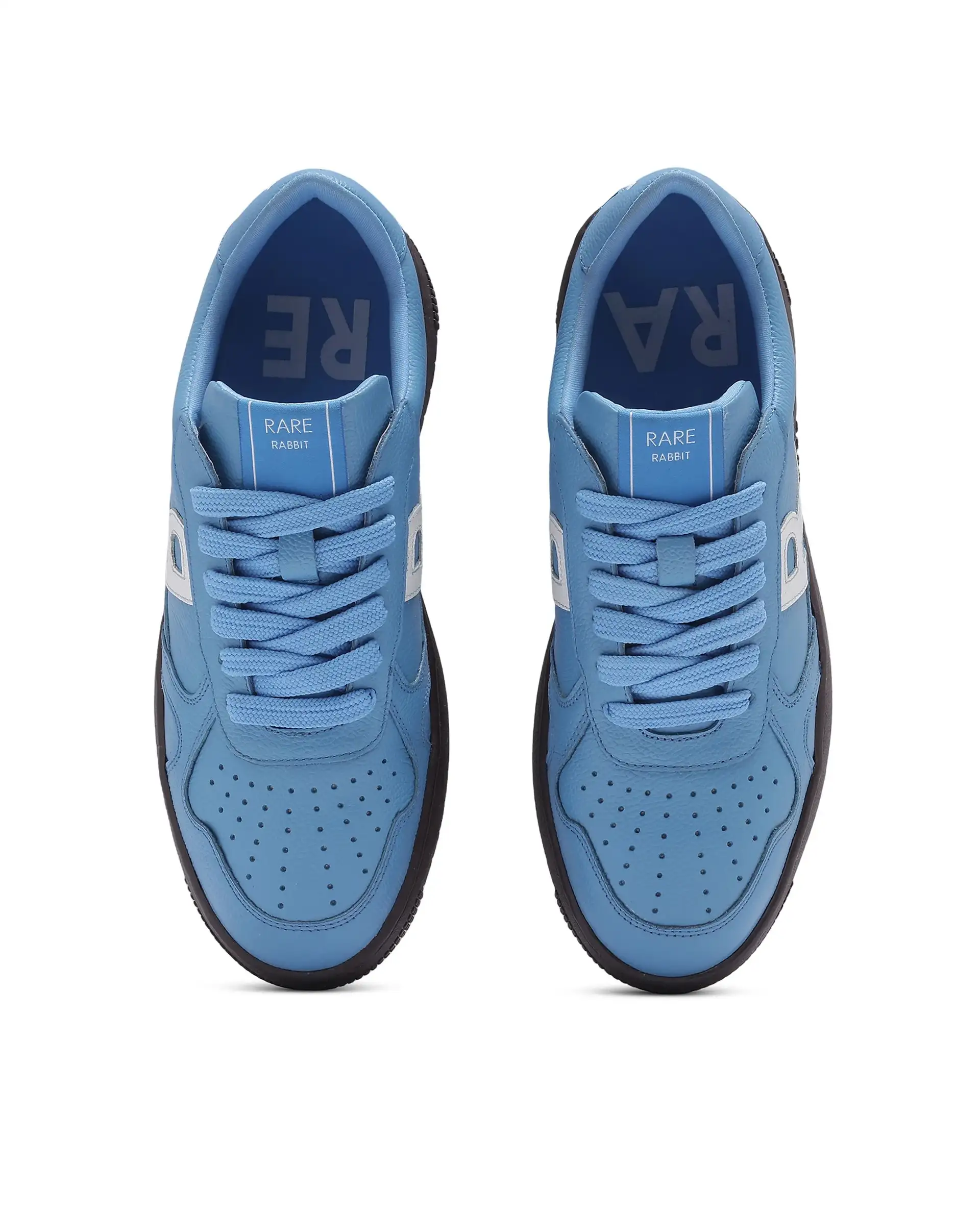 Rare Rabbit Men's Kepler Blue Genuine Leather Low-Top Lace-Up Sneaker Shoes - Image 6