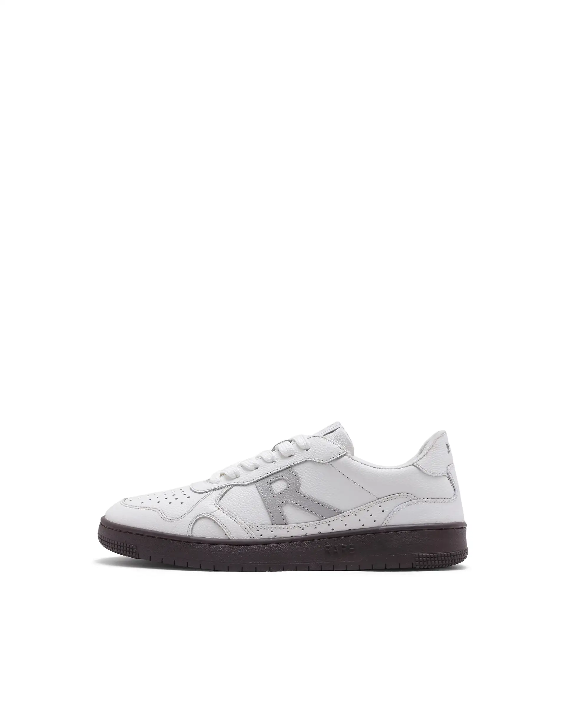 Rare Rabbit Men's Kepler White Genuine Leather Low-Top Lace-Up Sneaker Shoes