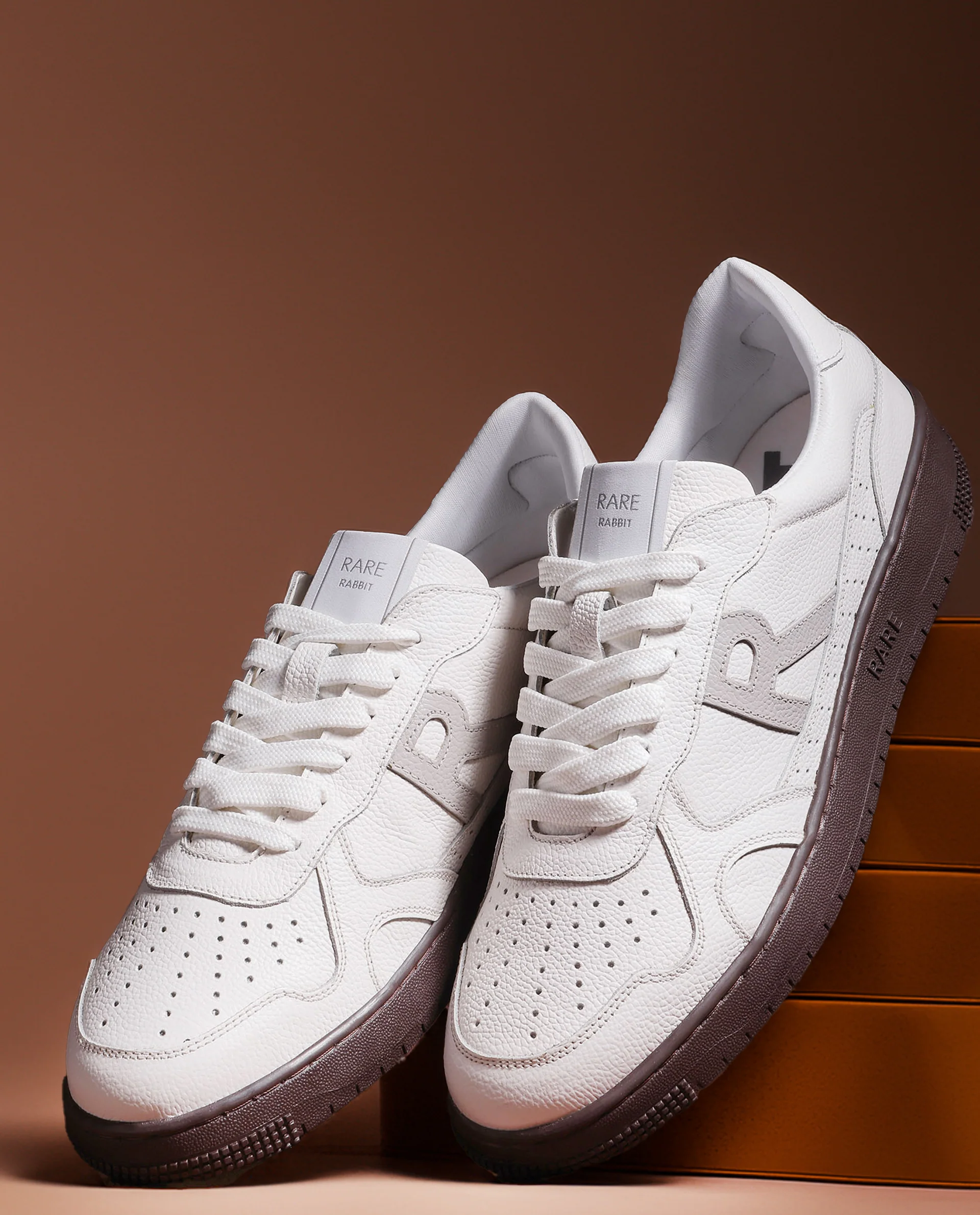 Rare Rabbit Men's Kepler White Genuine Leather Low-Top Lace-Up Sneaker Shoes - Image 2
