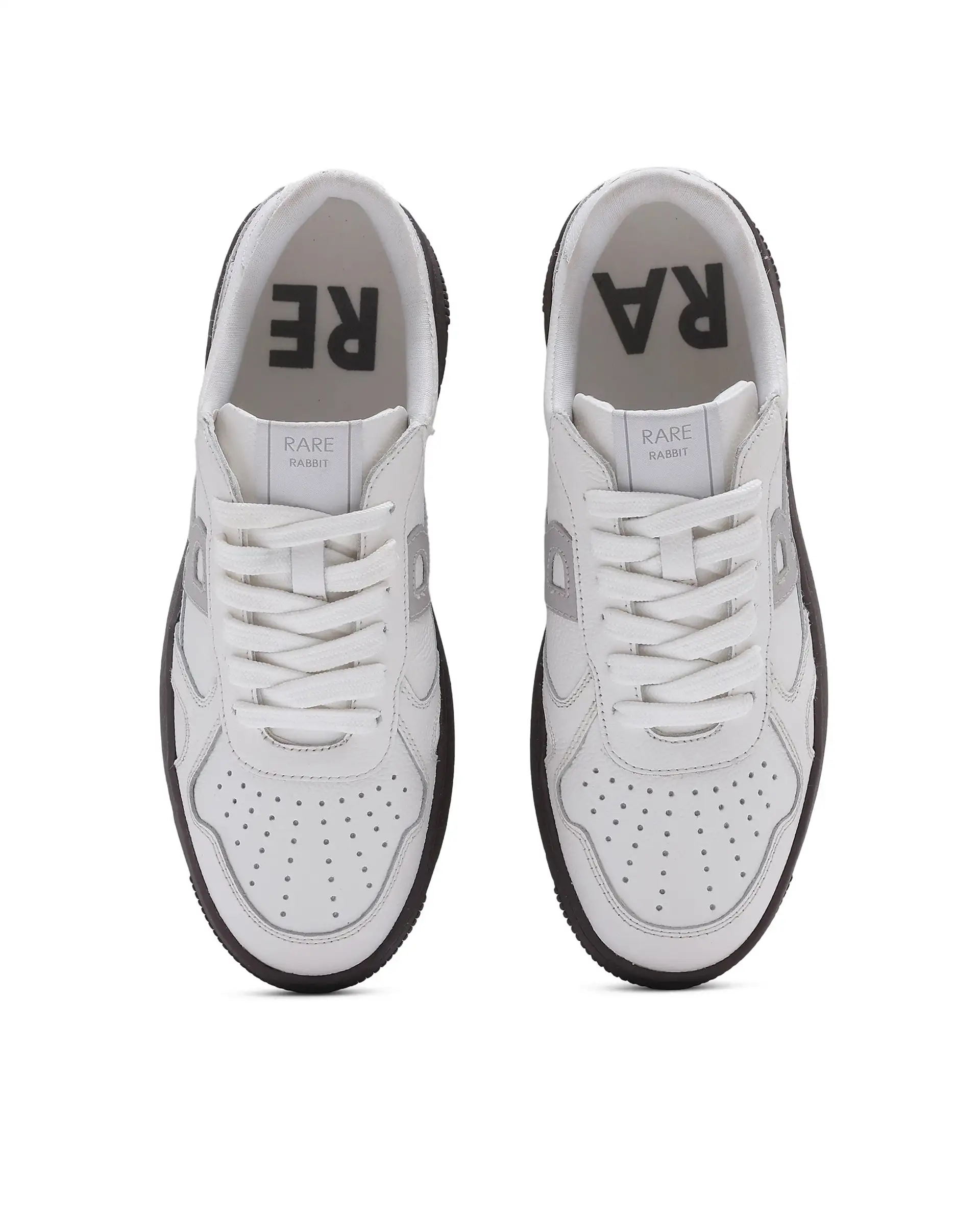 Rare Rabbit Men's Kepler White Genuine Leather Low-Top Lace-Up Sneaker Shoes - Image 5