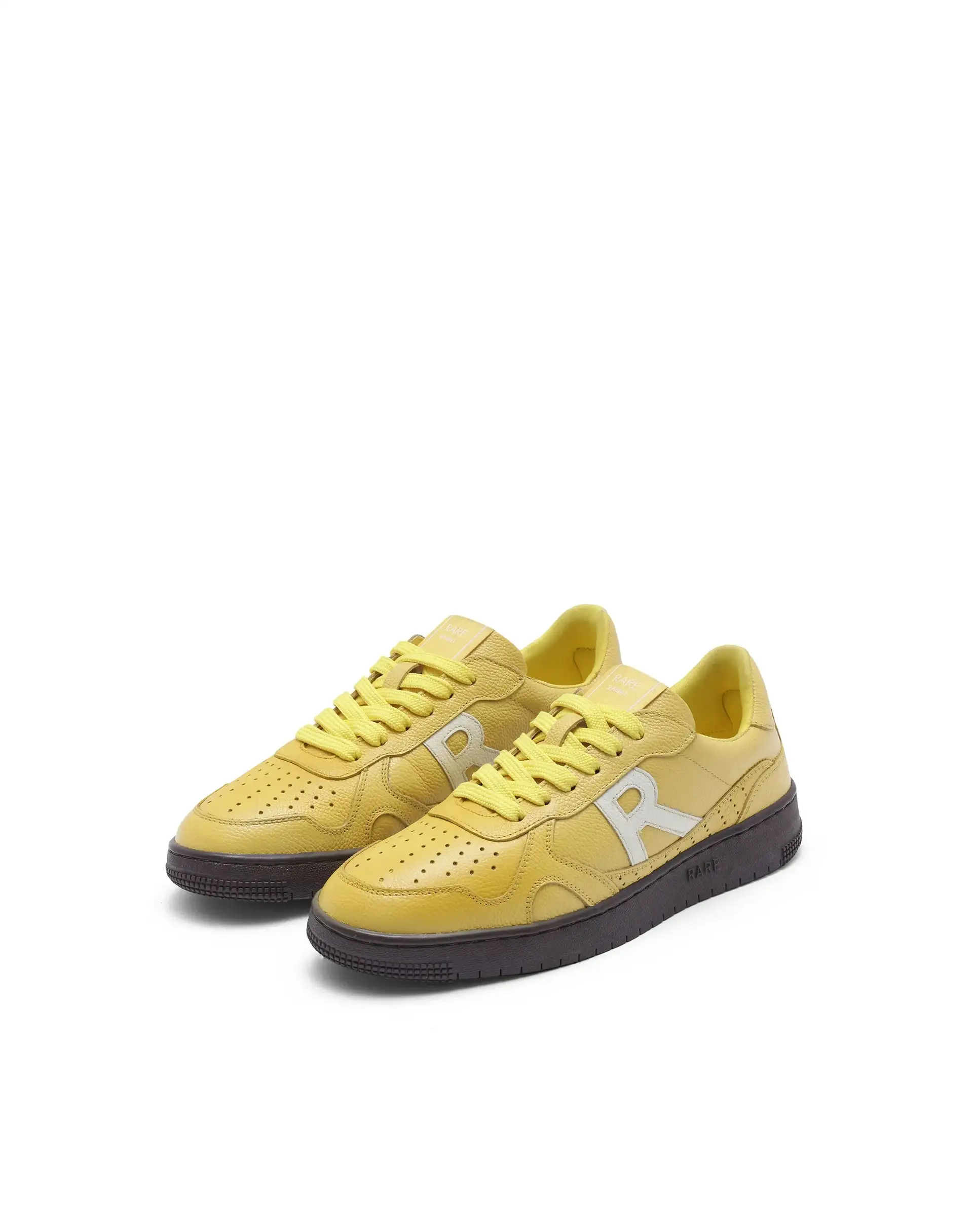 Rare Rabbit Men's Kepler Yellow Genuine Leather Low-Top Lace-Up Sneaker Shoes - Image 3