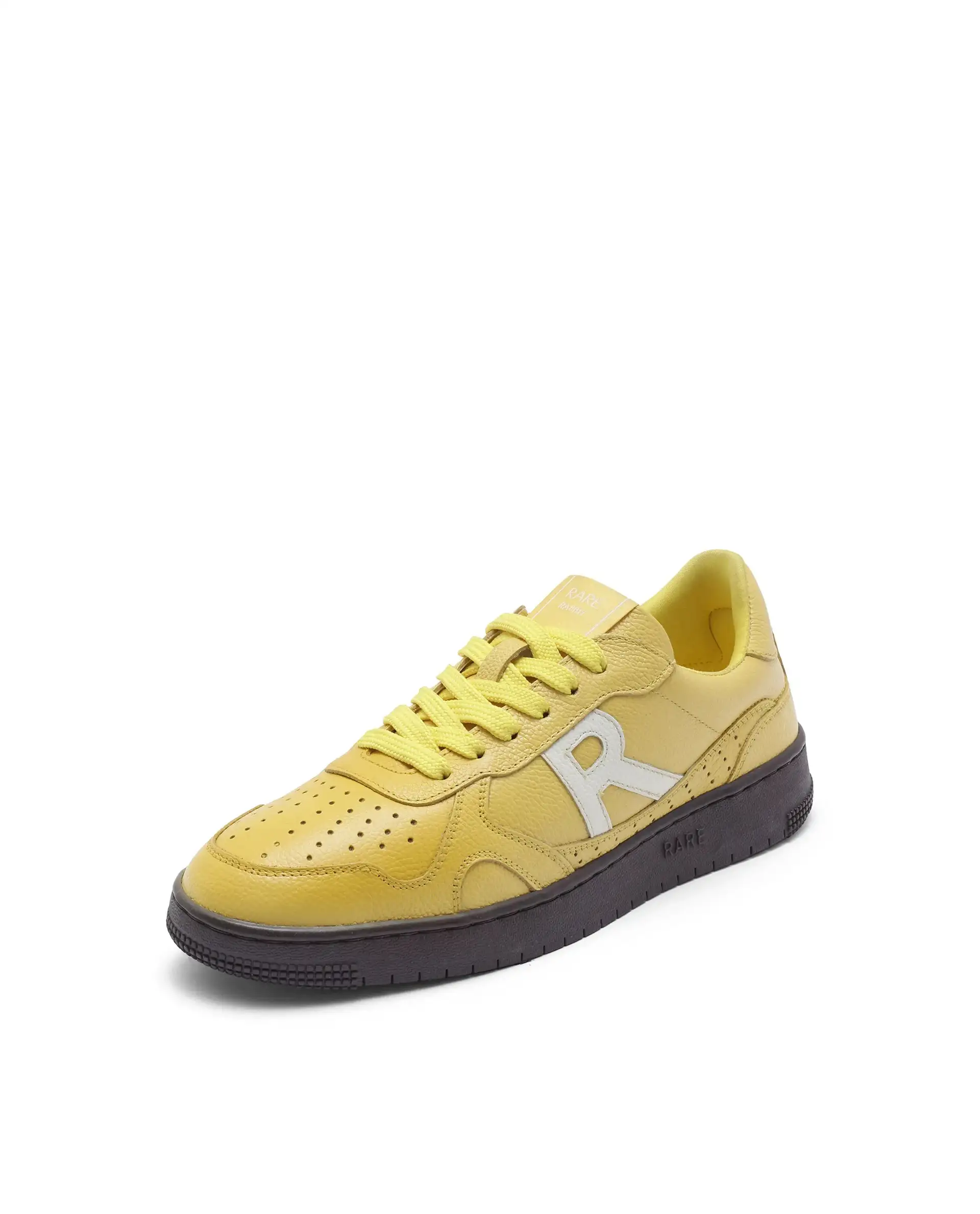 Rare Rabbit Men's Kepler Yellow Genuine Leather Low-Top Lace-Up Sneaker Shoes - Image 4