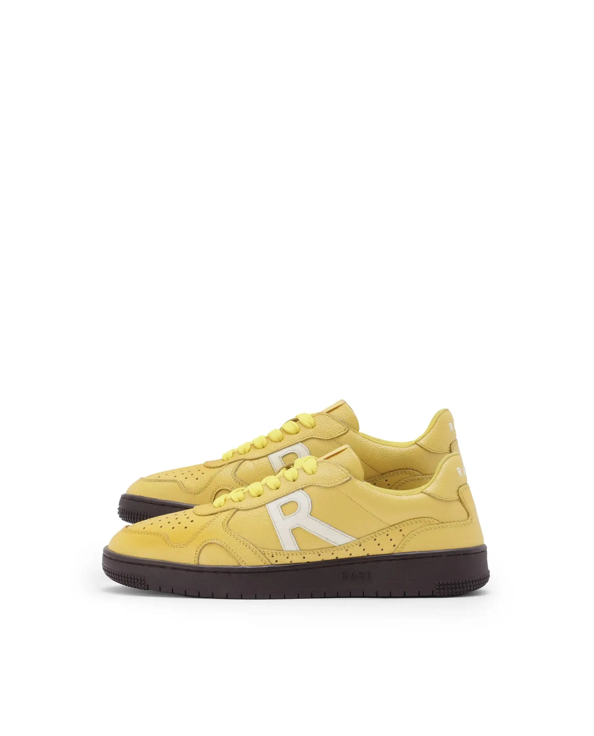 Rare Rabbit Men's Kepler Yellow Genuine Leather Low-Top Lace-Up Sneaker Shoes - Image 6