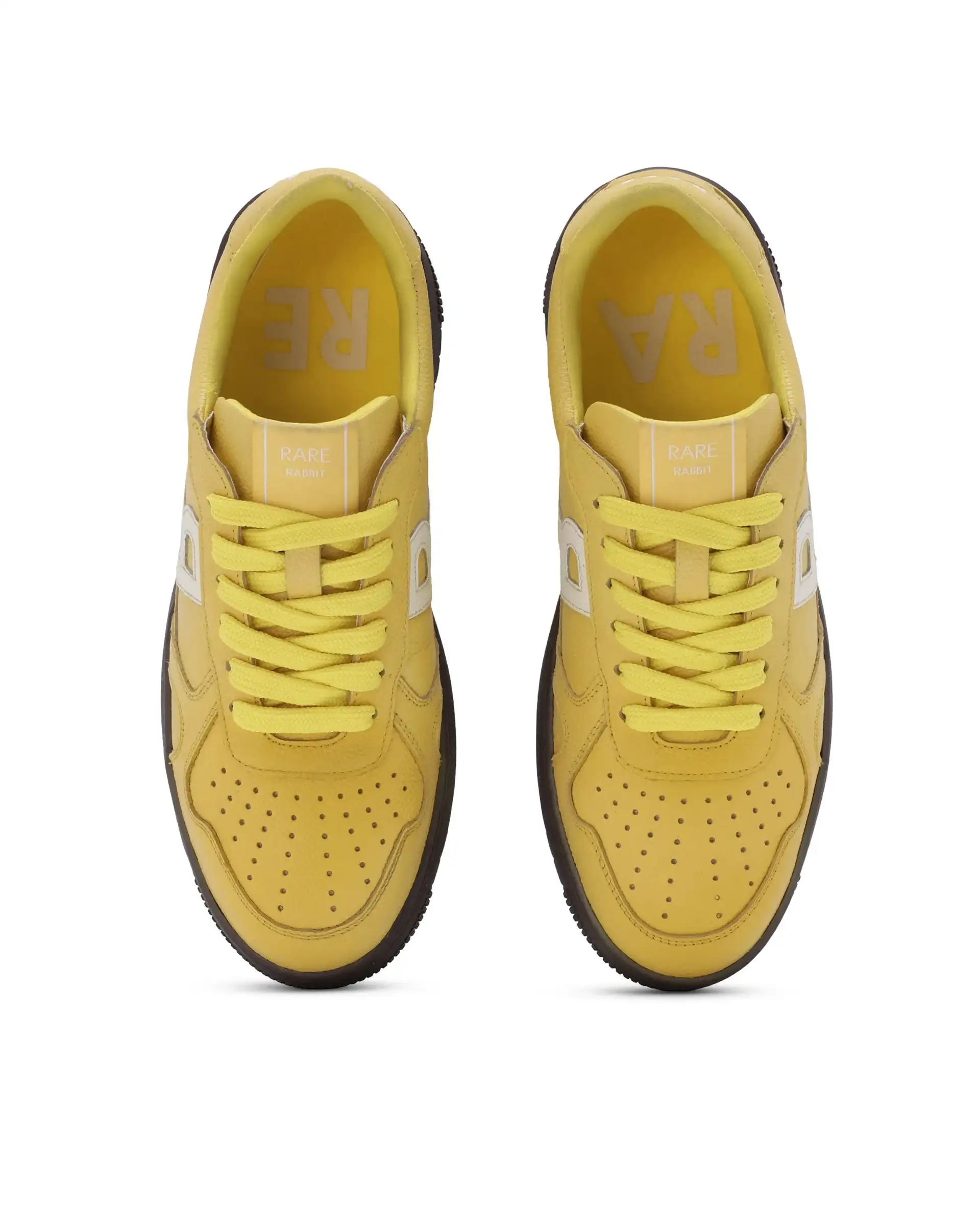 Rare Rabbit Men's Kepler Yellow Genuine Leather Low-Top Lace-Up Sneaker Shoes - Image 7