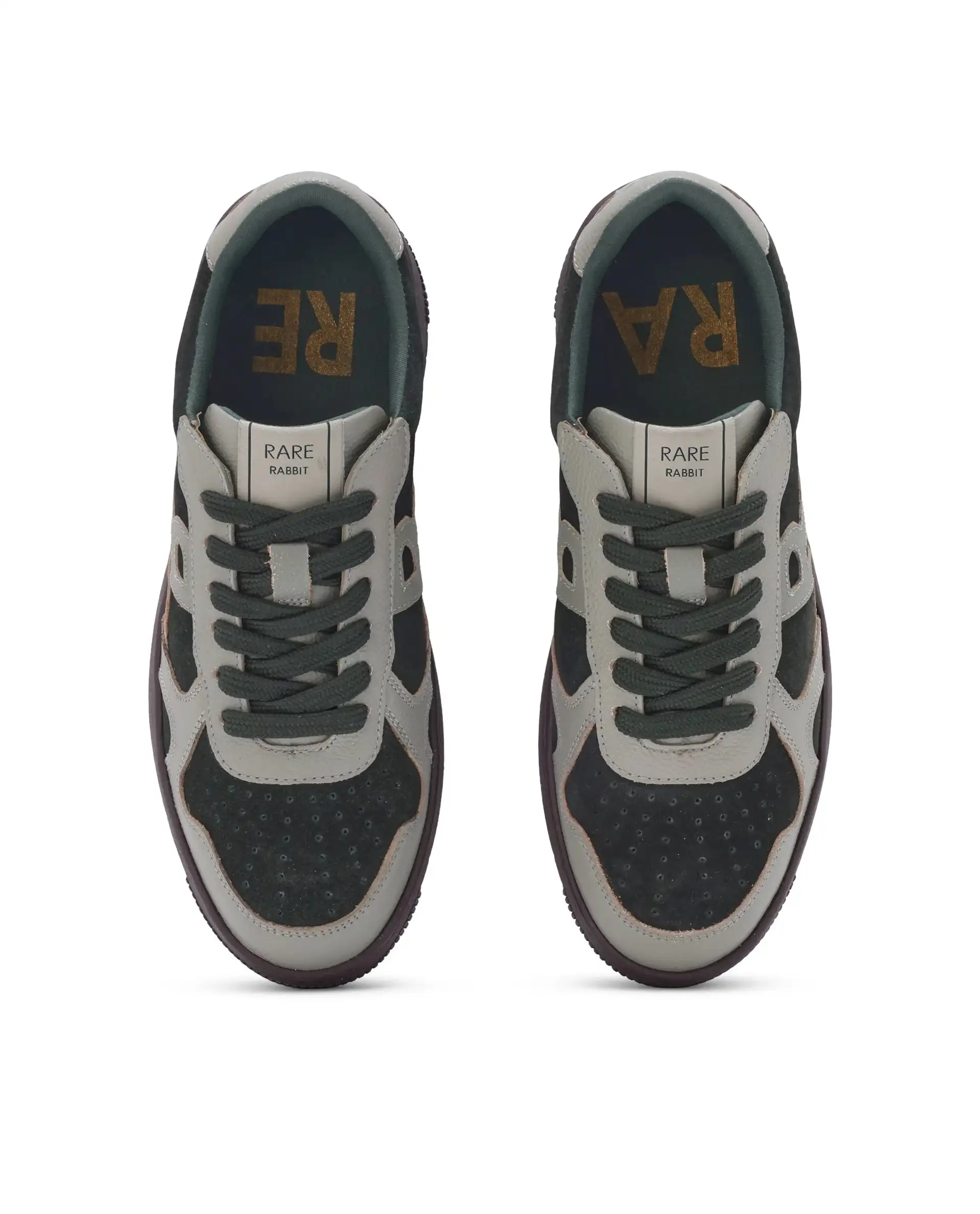 Rare Rabbit Men's Kepler Pro Dark Green Genuine Leather Low-Top Lace-Up Sneaker Shoes - Image 7