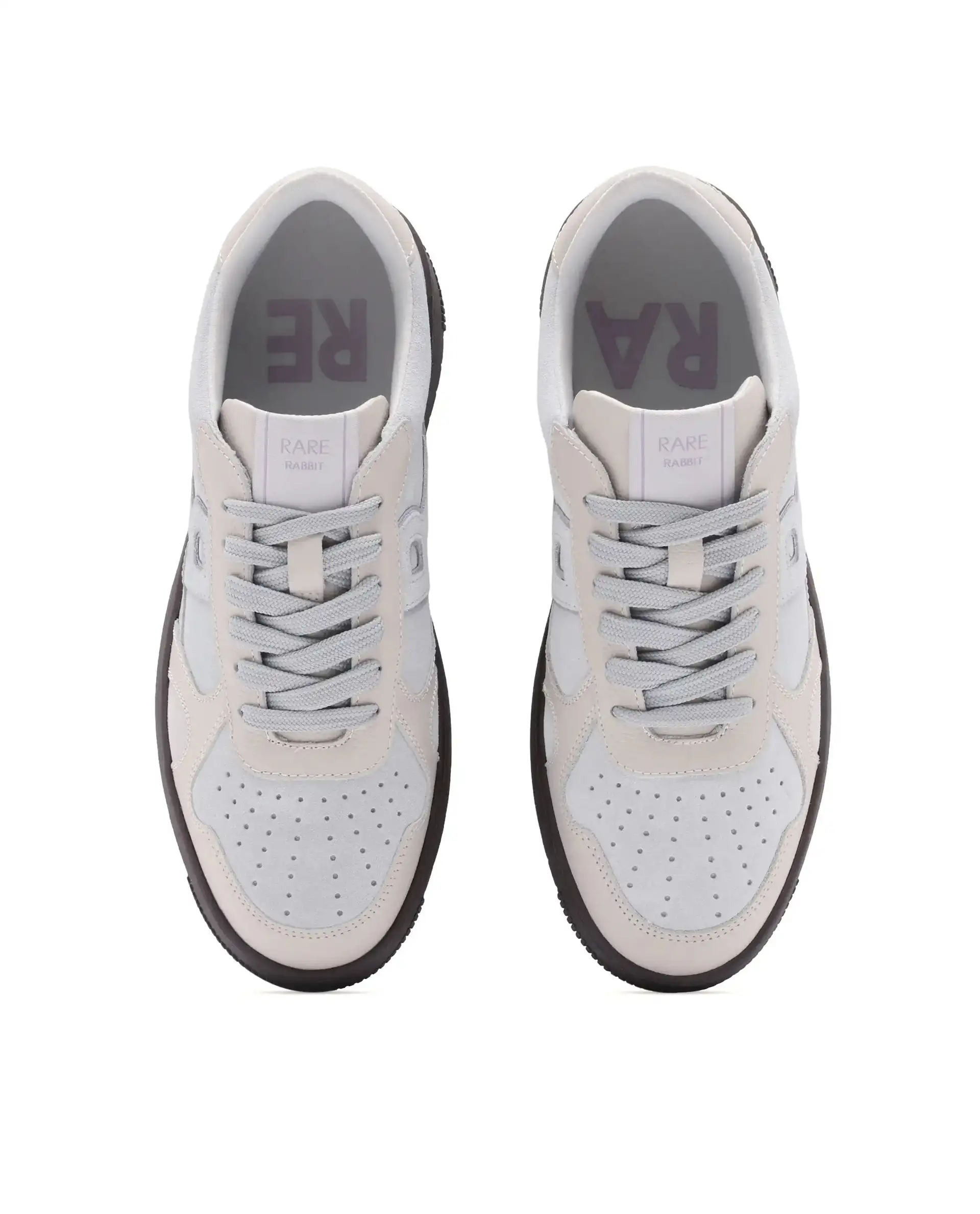 Rare Rabbit Men's Kepler Pro Light Grey Plain Shoes - Image 5