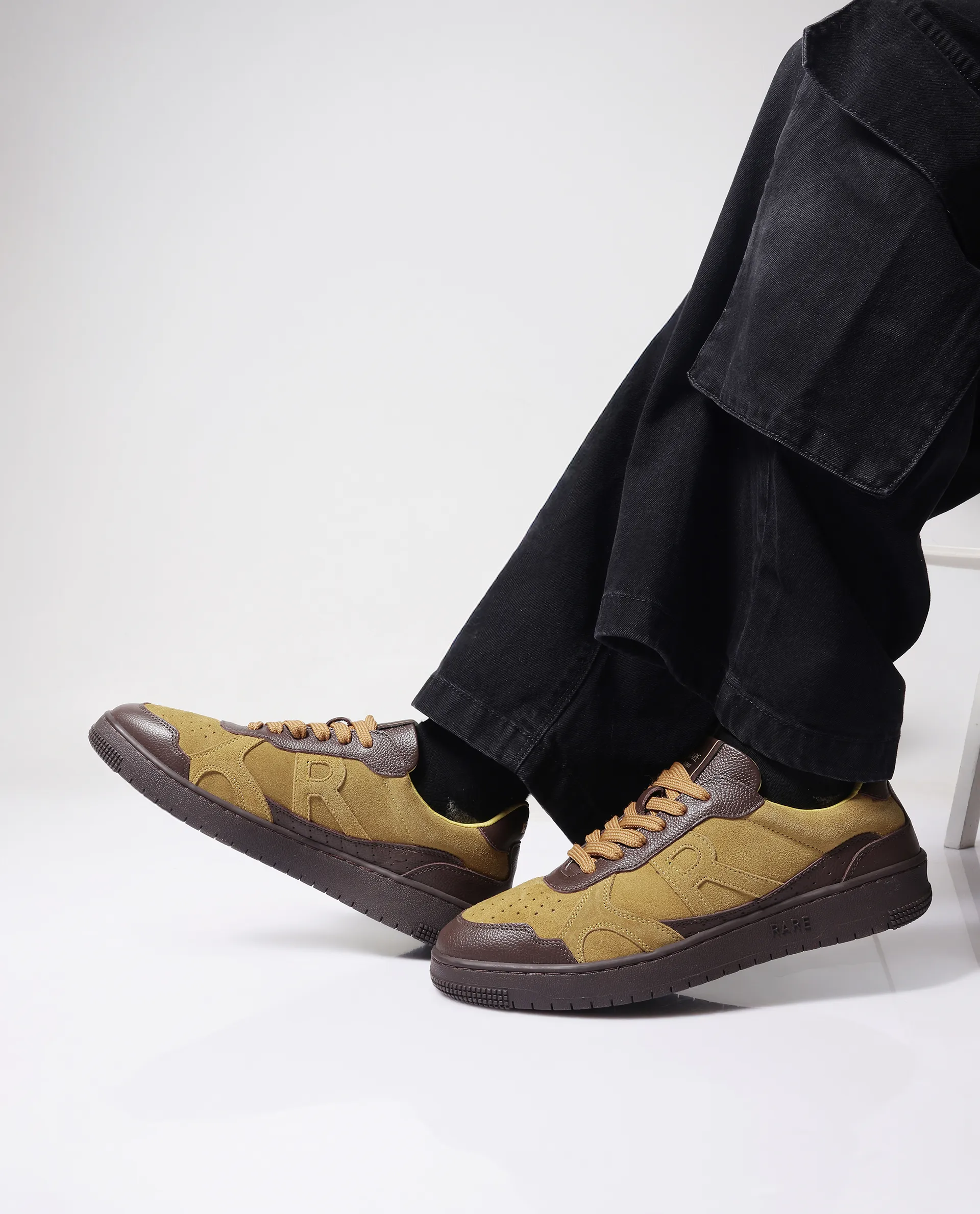 Rare Rabbit Men's Kepler Pro Yellow Plain Shoes - Image 2