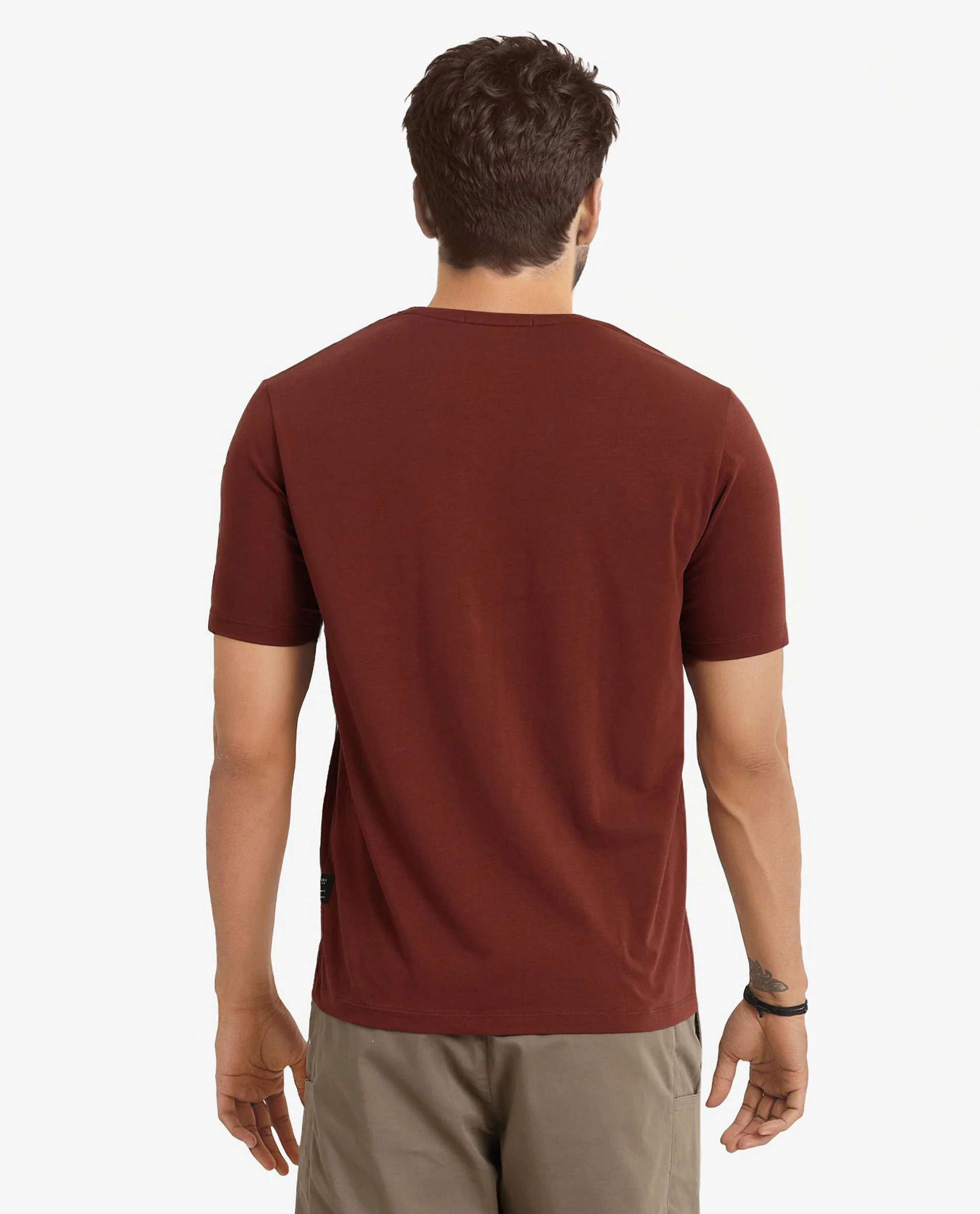 Rare Rabbit Men's Ker Brown Cotton Blend Graphic Print Regular Fit Half Sleeve Crew Neck T-Shirt - Image 6