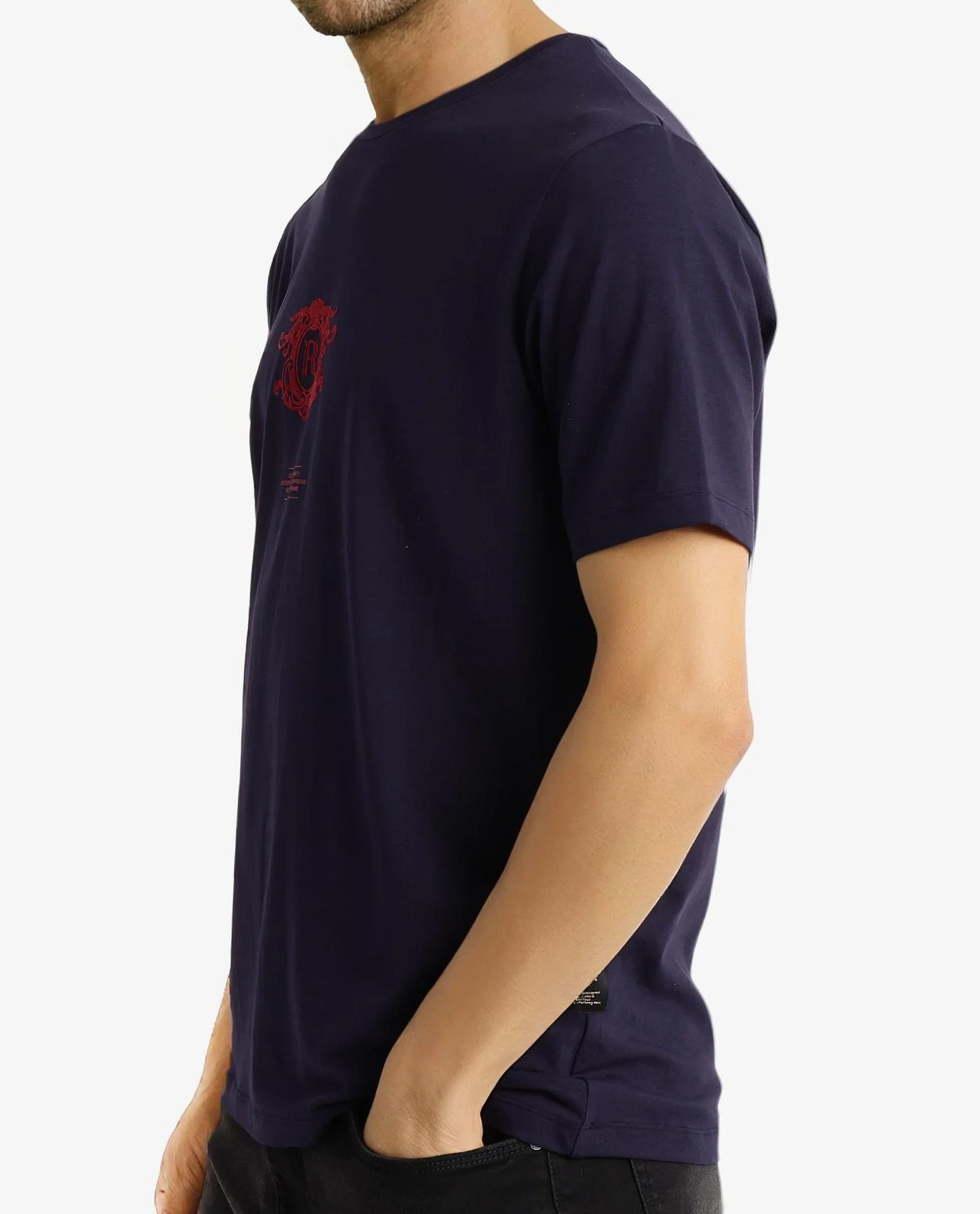 Rare Rabbit Men's Graphic Print Regular Fit Half Sleeve Crew Neck T-Shirt - Image 6