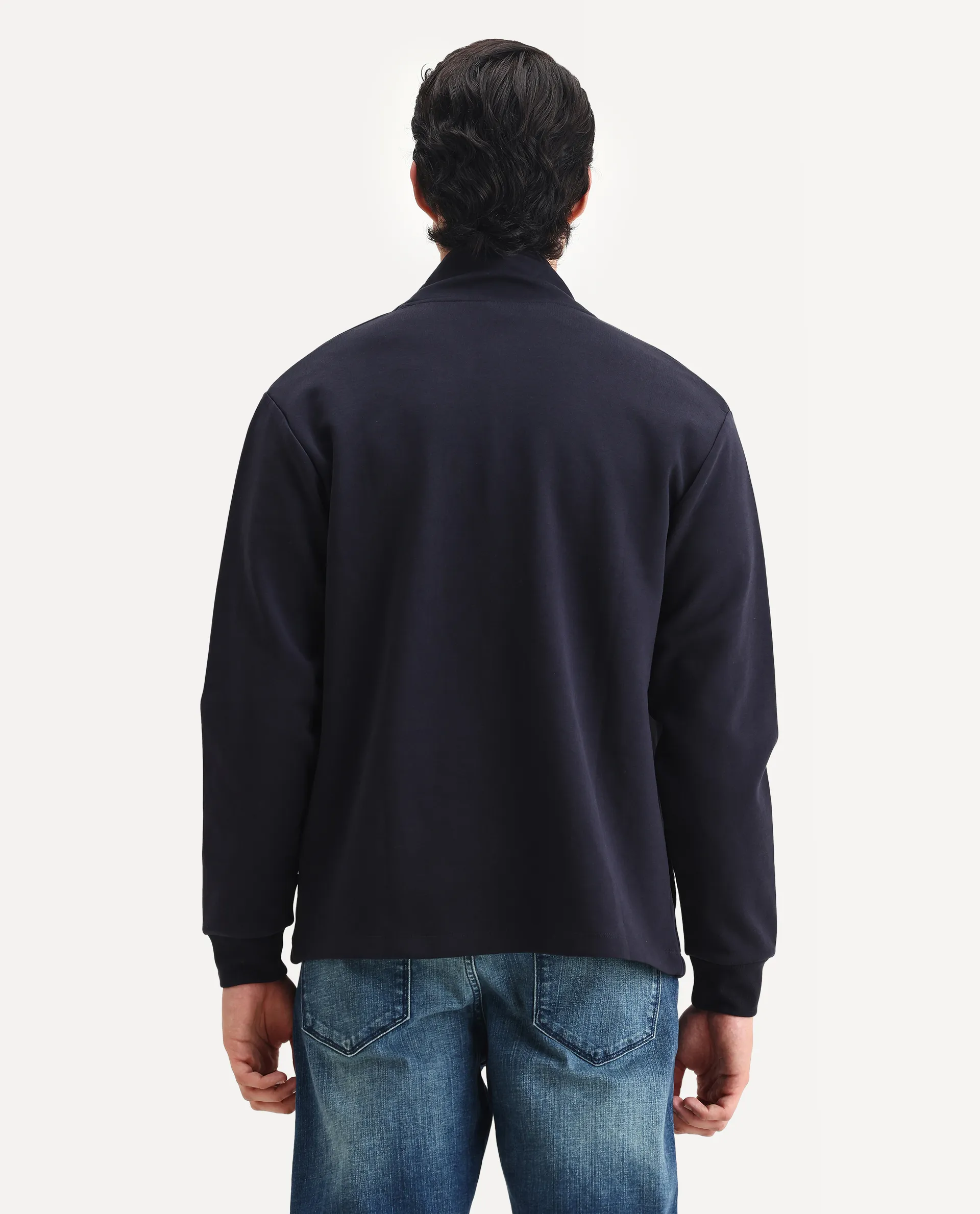Rare Rabbit Men's Cotton Blend Plain Regular Fit Full Sleeve High Neck Sweatshirt - Image 7