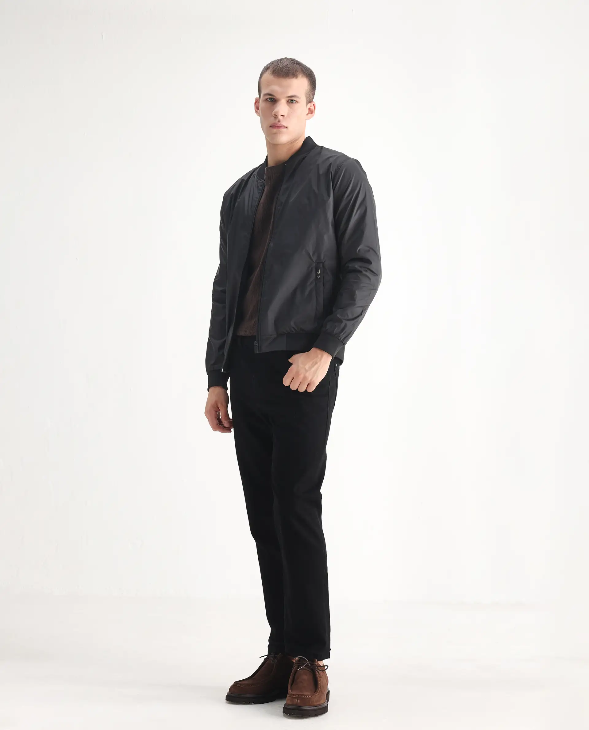 Rare Rabbit Men's Khal Black Cotton Plain Kurt Carrot Fit Jeans - Image 5
