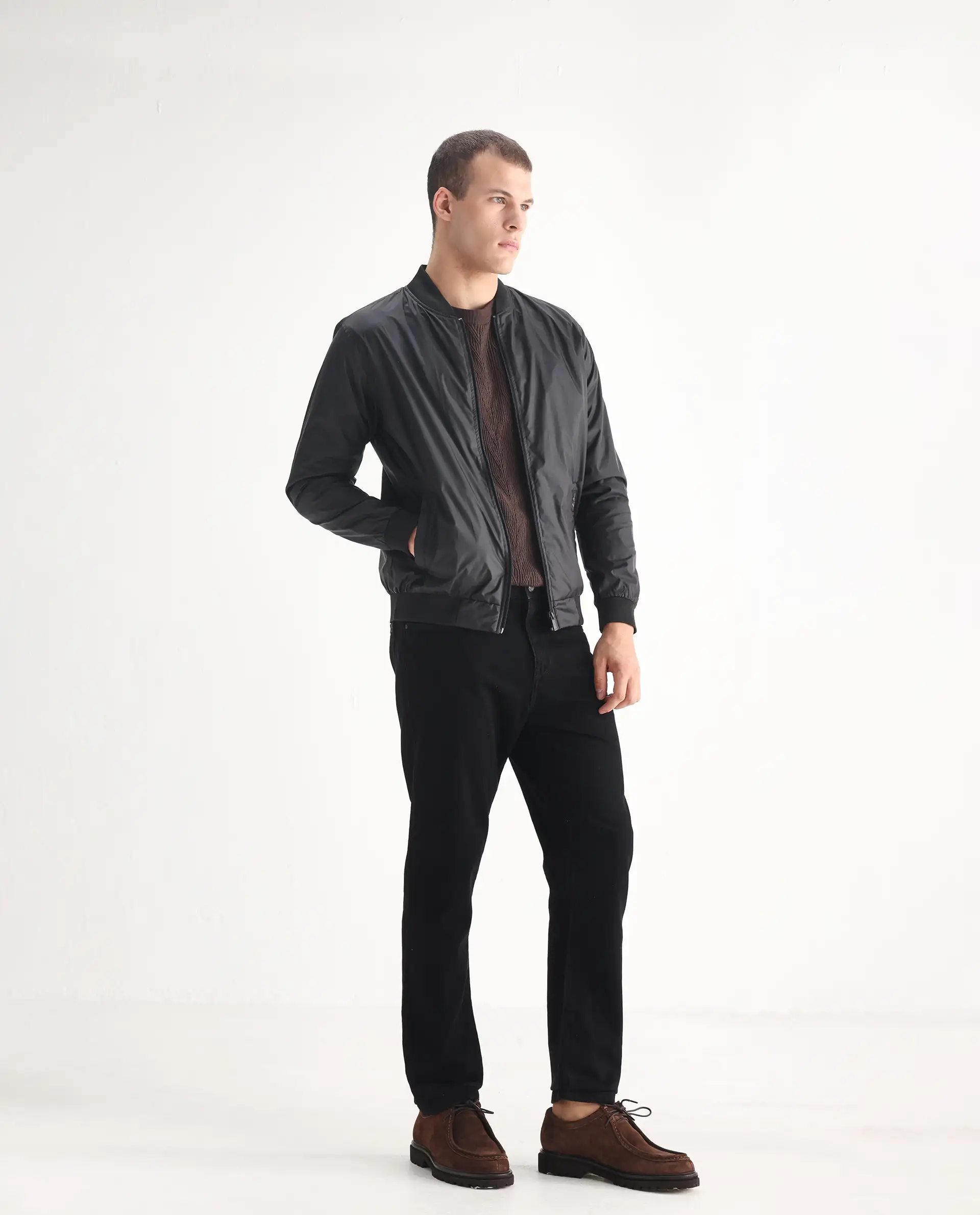 Rare Rabbit Men's Khal Black Cotton Plain Kurt Carrot Fit Jeans - Image 6