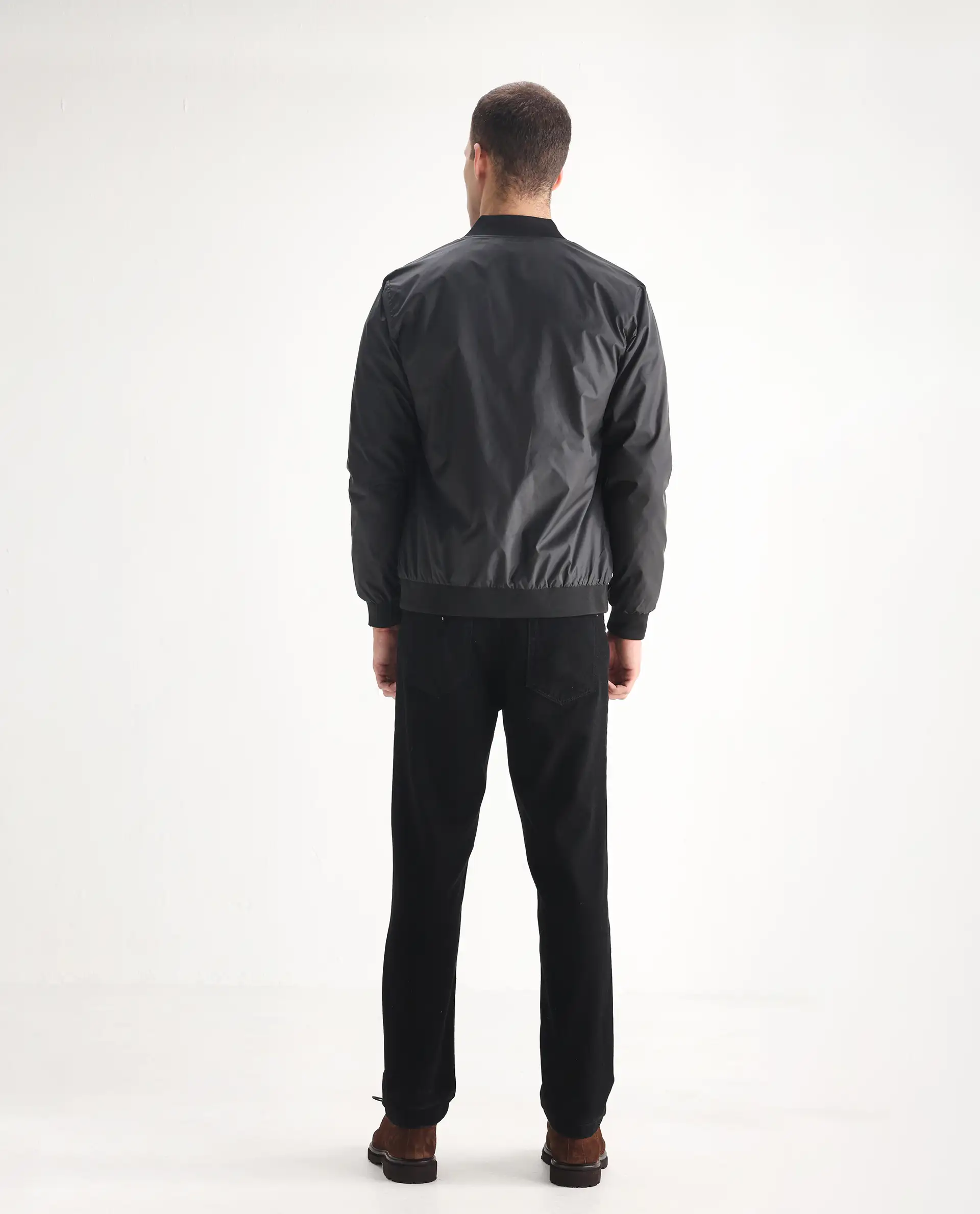 Rare Rabbit Men's Khal Black Cotton Plain Kurt Carrot Fit Jeans - Image 9
