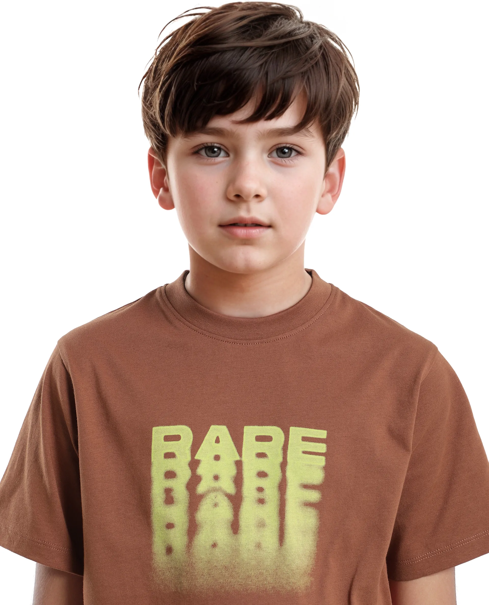 Rare Ones Kids Act-K Brown Cotton Printed Slip-On Regular Fit T-Shirt - Image 3